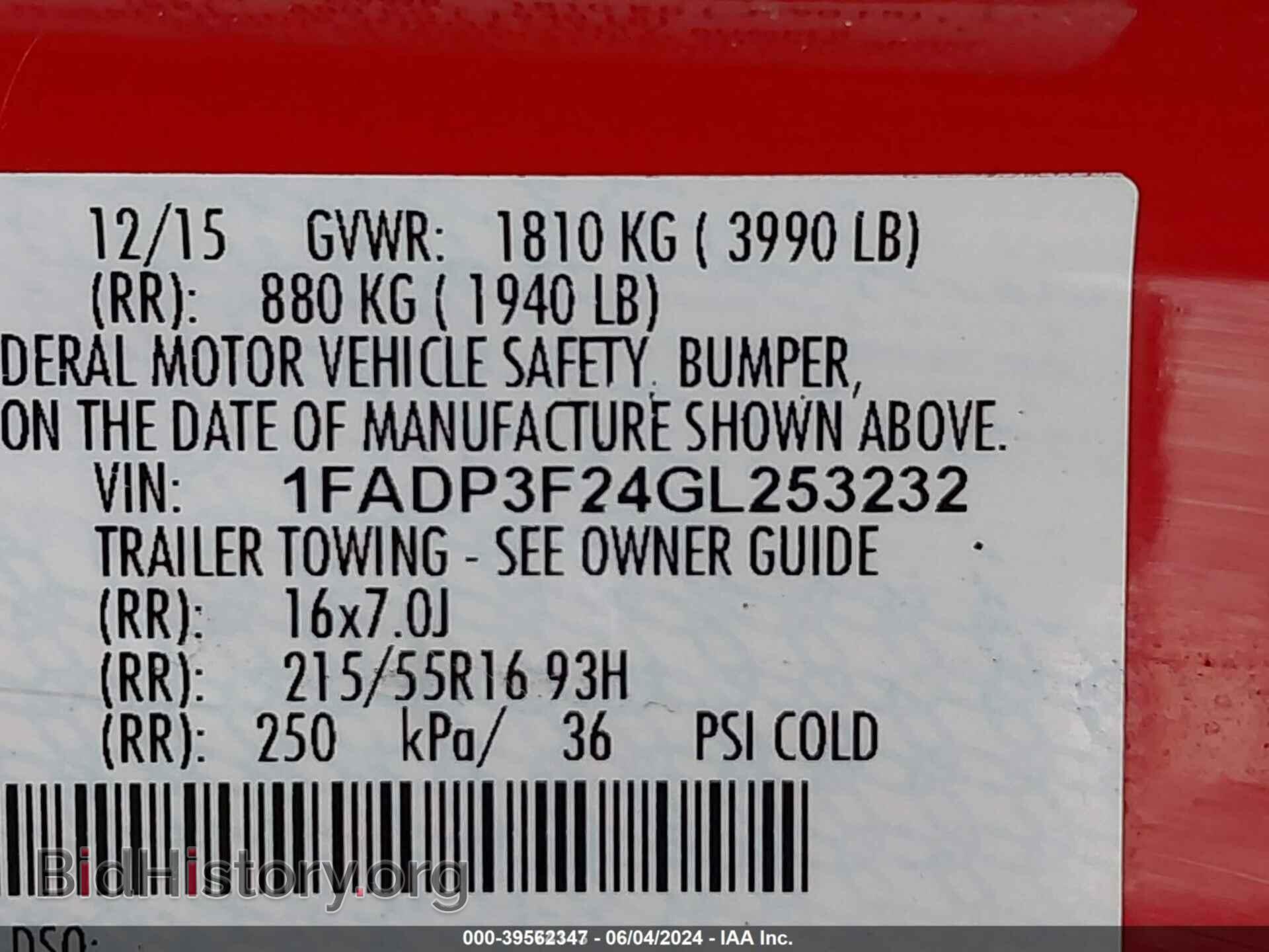 2016 FORD FOCUS - VIN: 1FADP3F24GL253232 - Фото 9