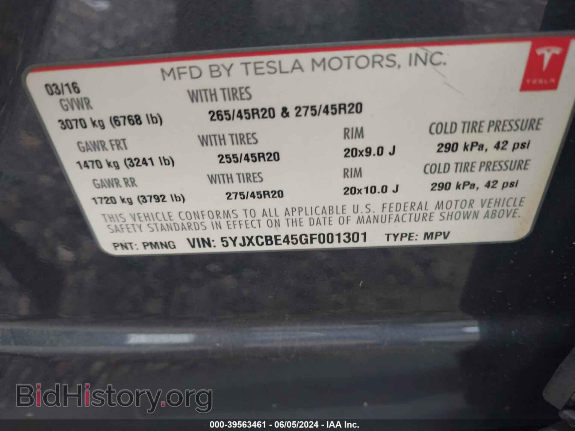 2016 TESLA MODEL X - VIN: 5YJXCBE45GF001301 - Photo 9
