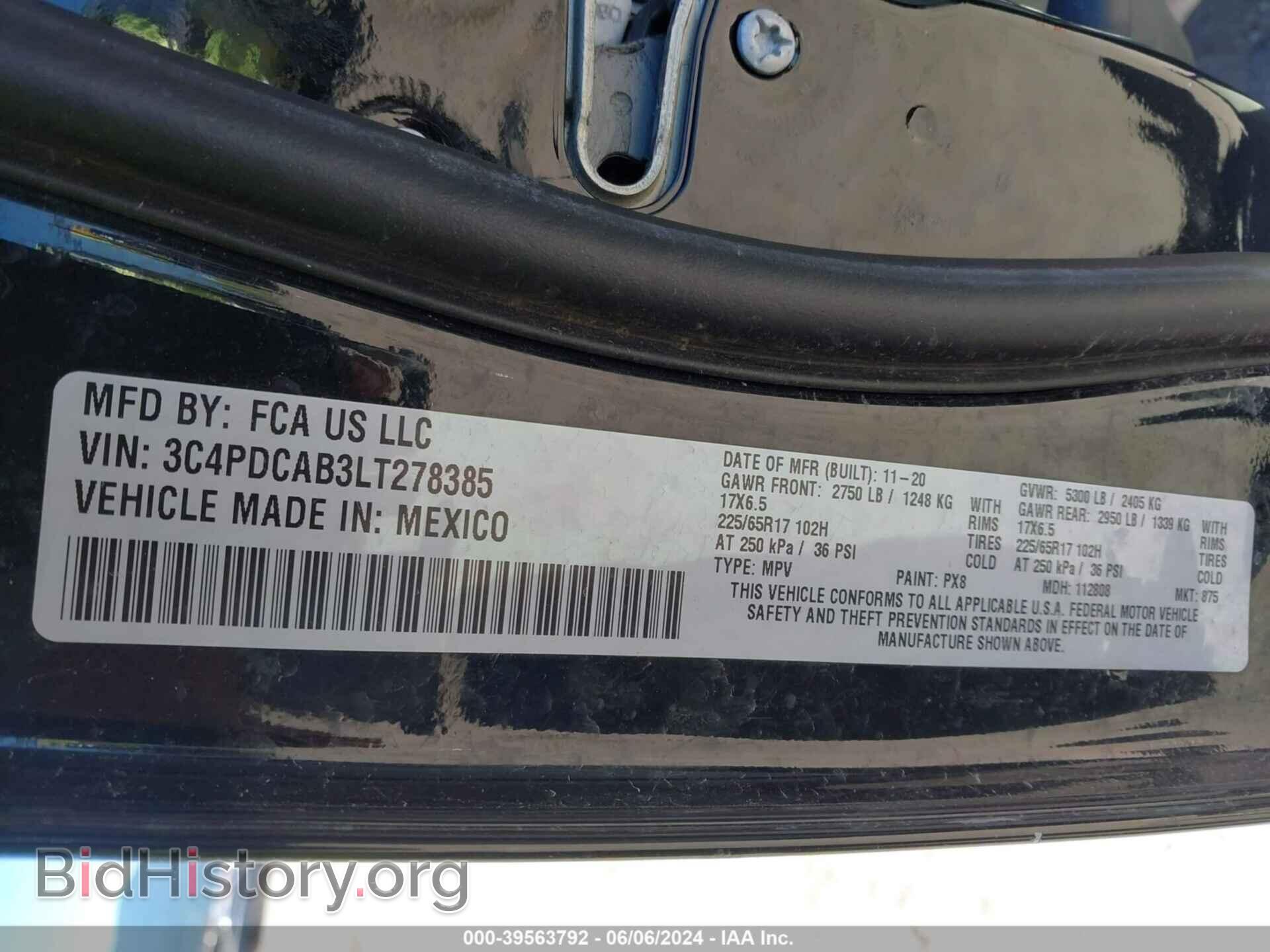 2020 DODGE JOURNEY - VIN: 3C4PDCAB3LT278385 - Фото 9