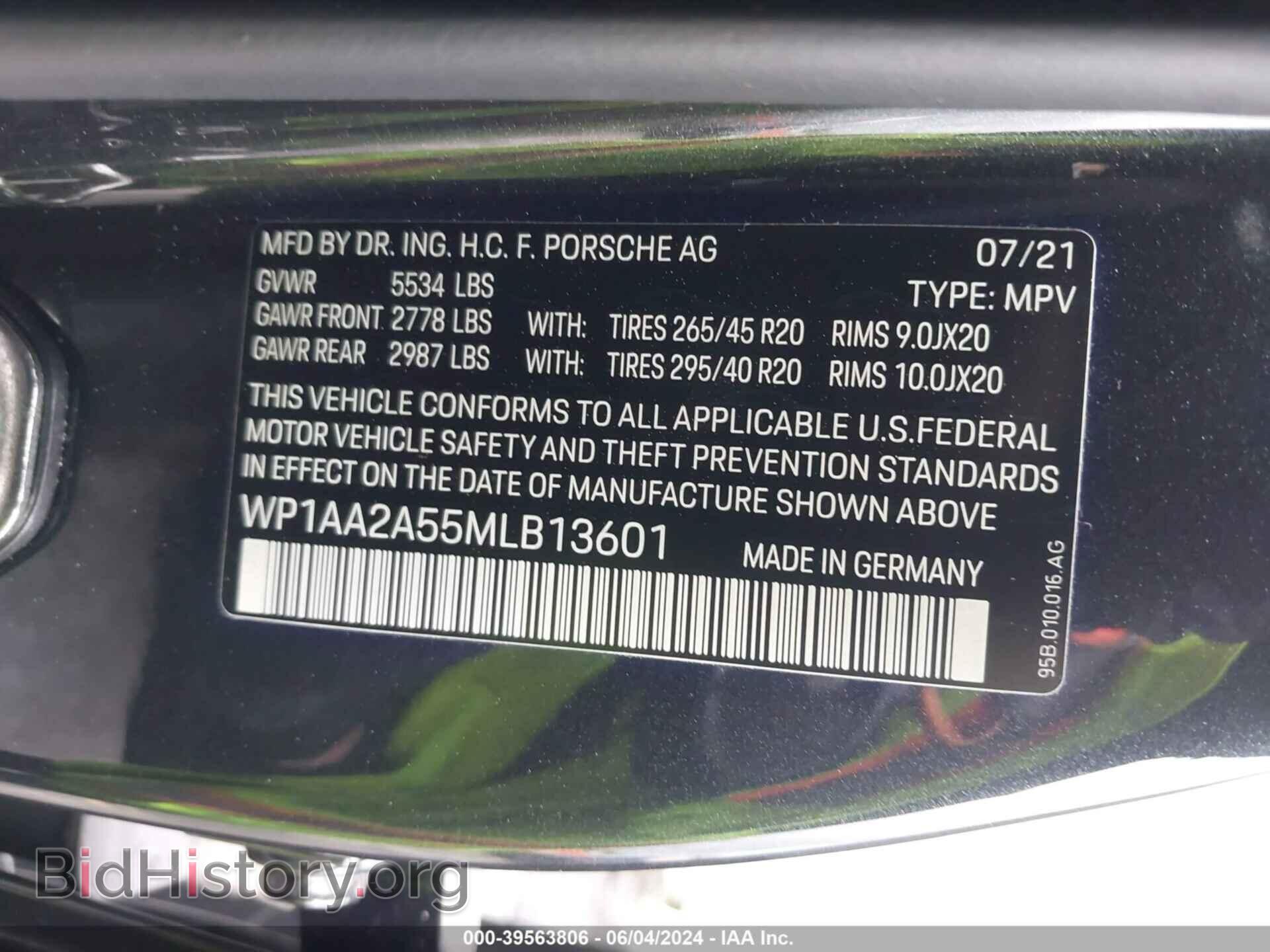 2021 PORSCHE MACAN - VIN: WP1AA2A55MLB13601 - Photo 9