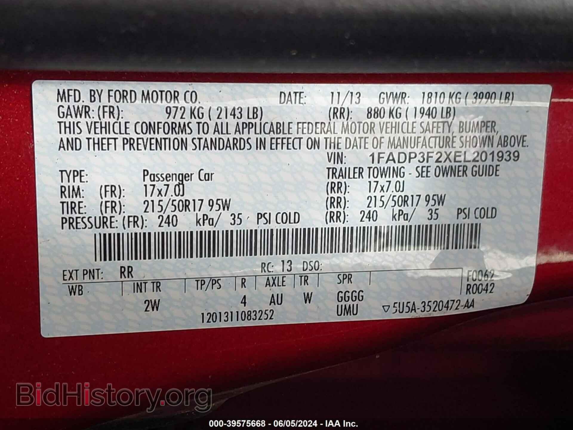 2014 FORD FOCUS - VIN: 1FADP3F2XEL201939 - Photo 9