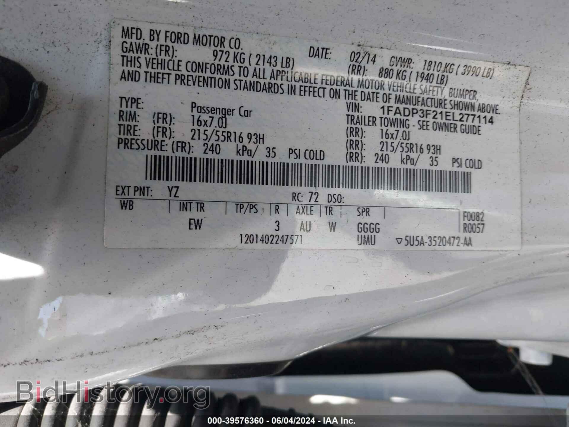 2014 FORD FOCUS - VIN: 1FADP3F21EL277114 - Photo 9