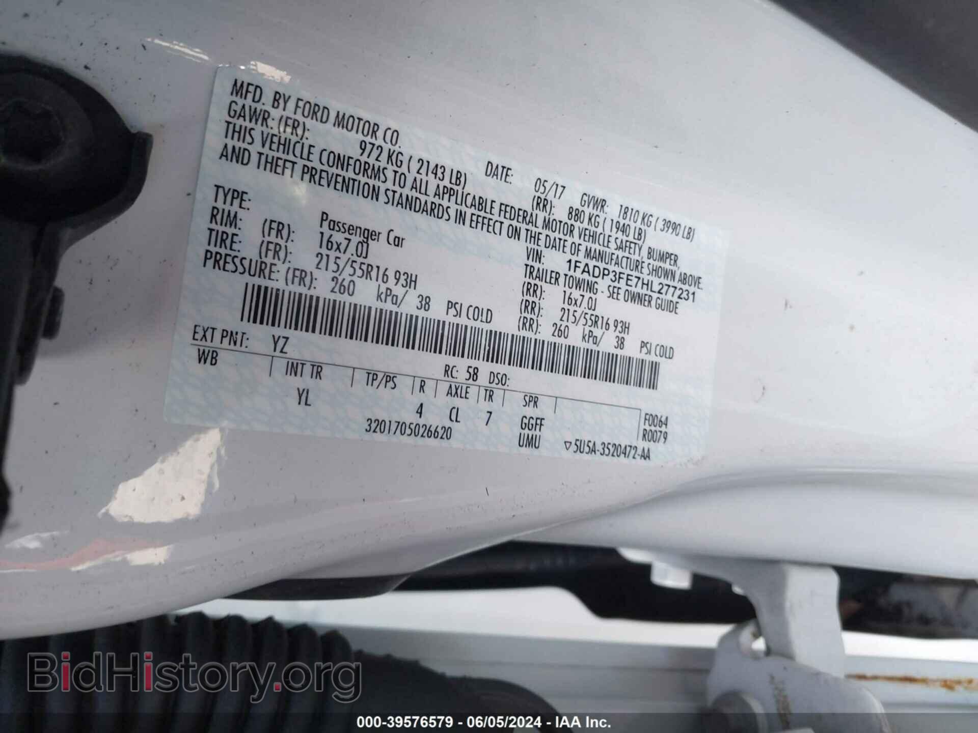 2017 FORD FOCUS - VIN: 1FADP3FE7HL277231 - Фото 9