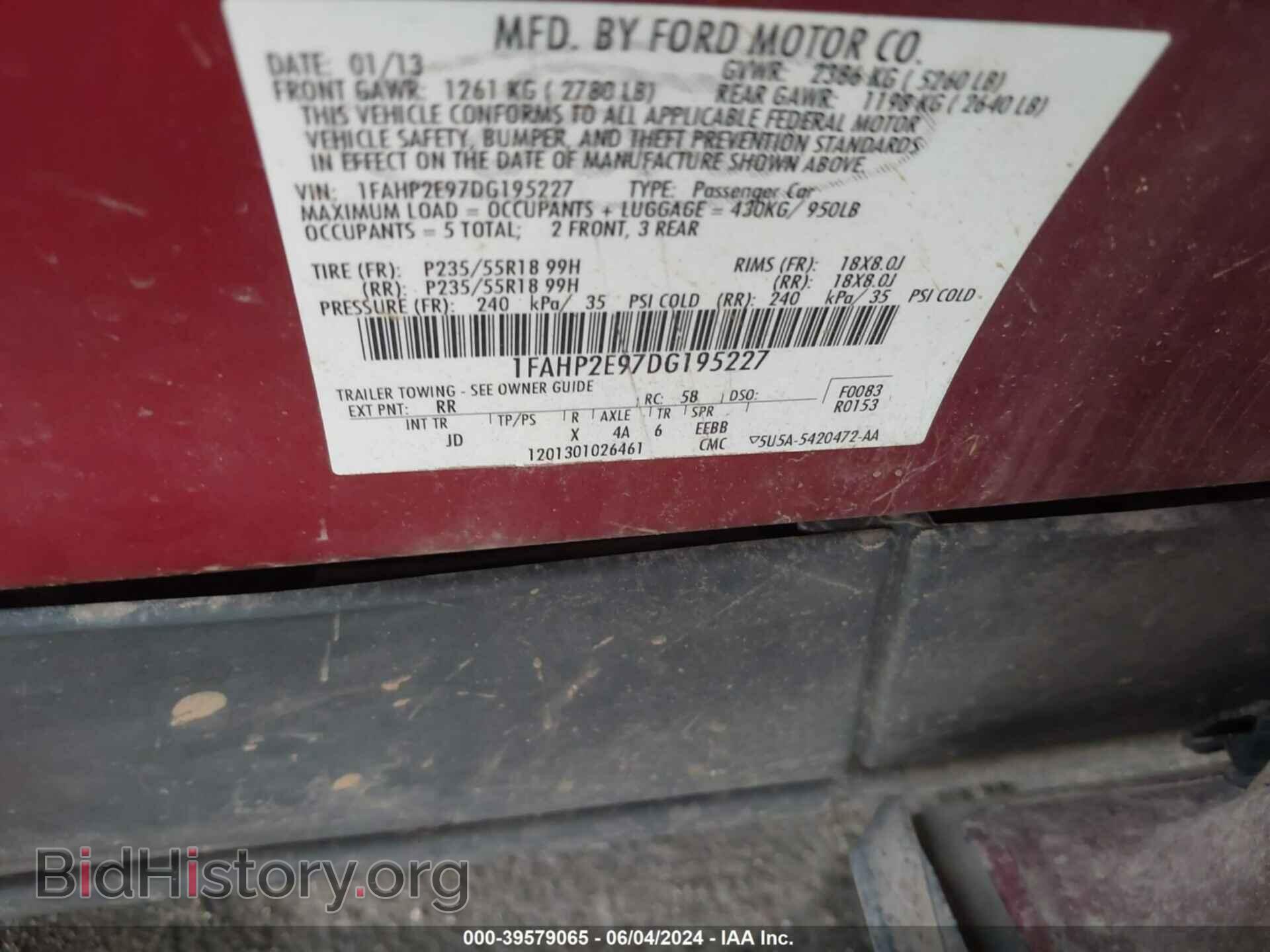 2013 FORD TAURUS - VIN: 1FAHP2E97DG195227 - Photo 9