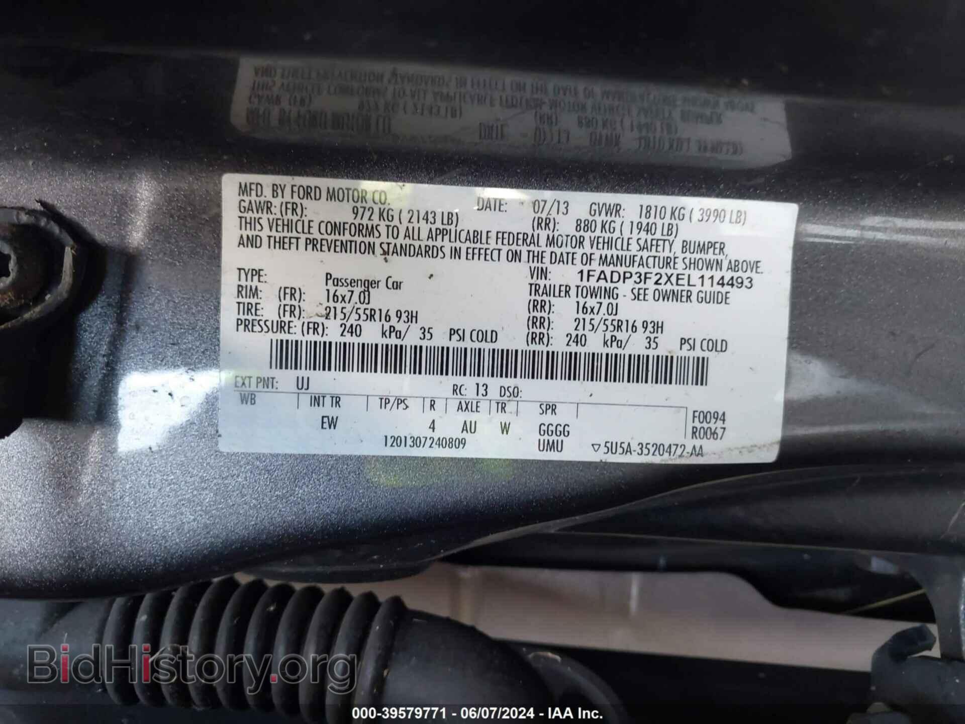 2014 FORD FOCUS - VIN: 1FADP3F2XEL114493 - Фото 9