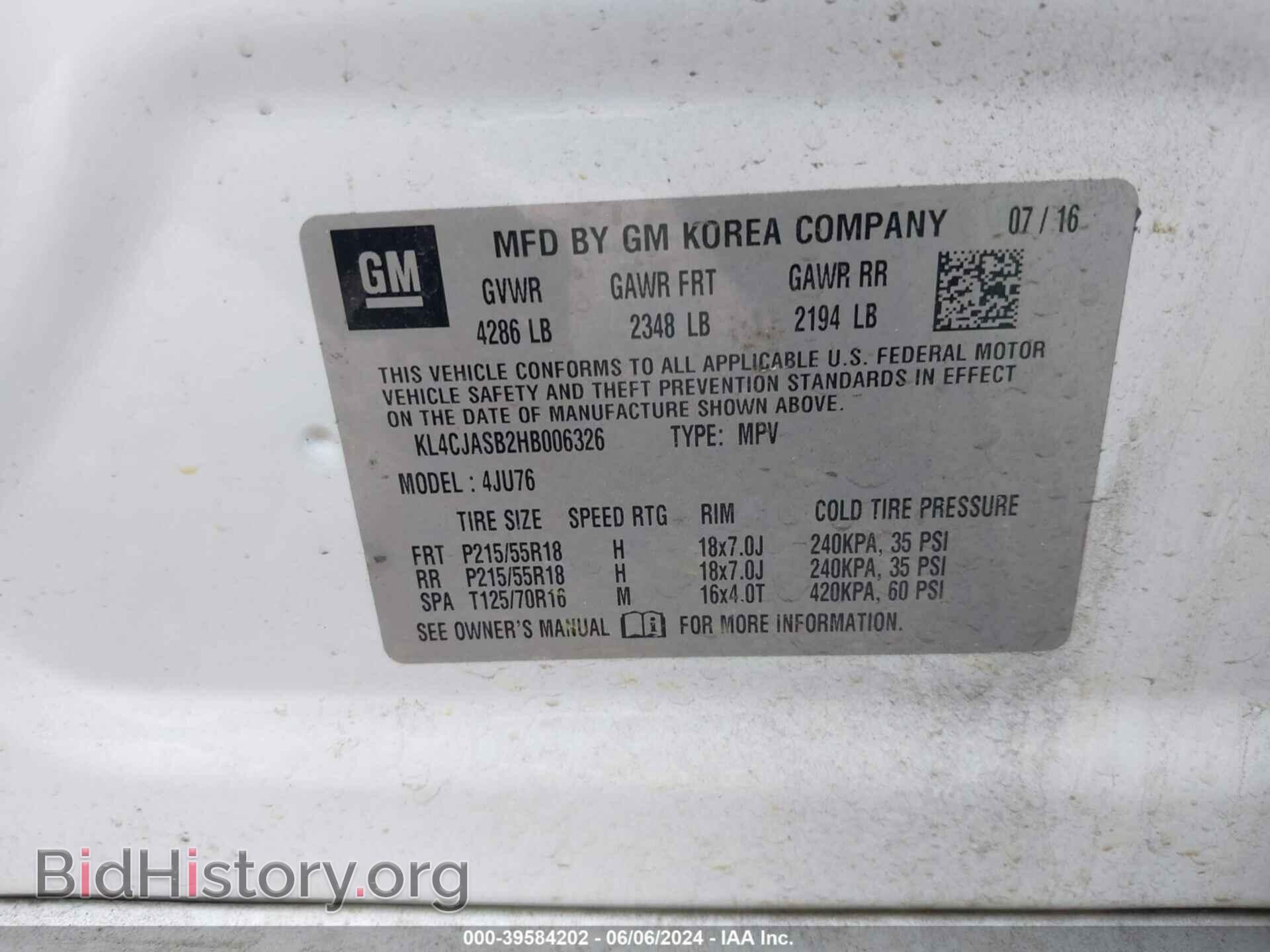 2017 BUICK ENCORE - VIN: KL4CJASB2HB006326 - Photo 9