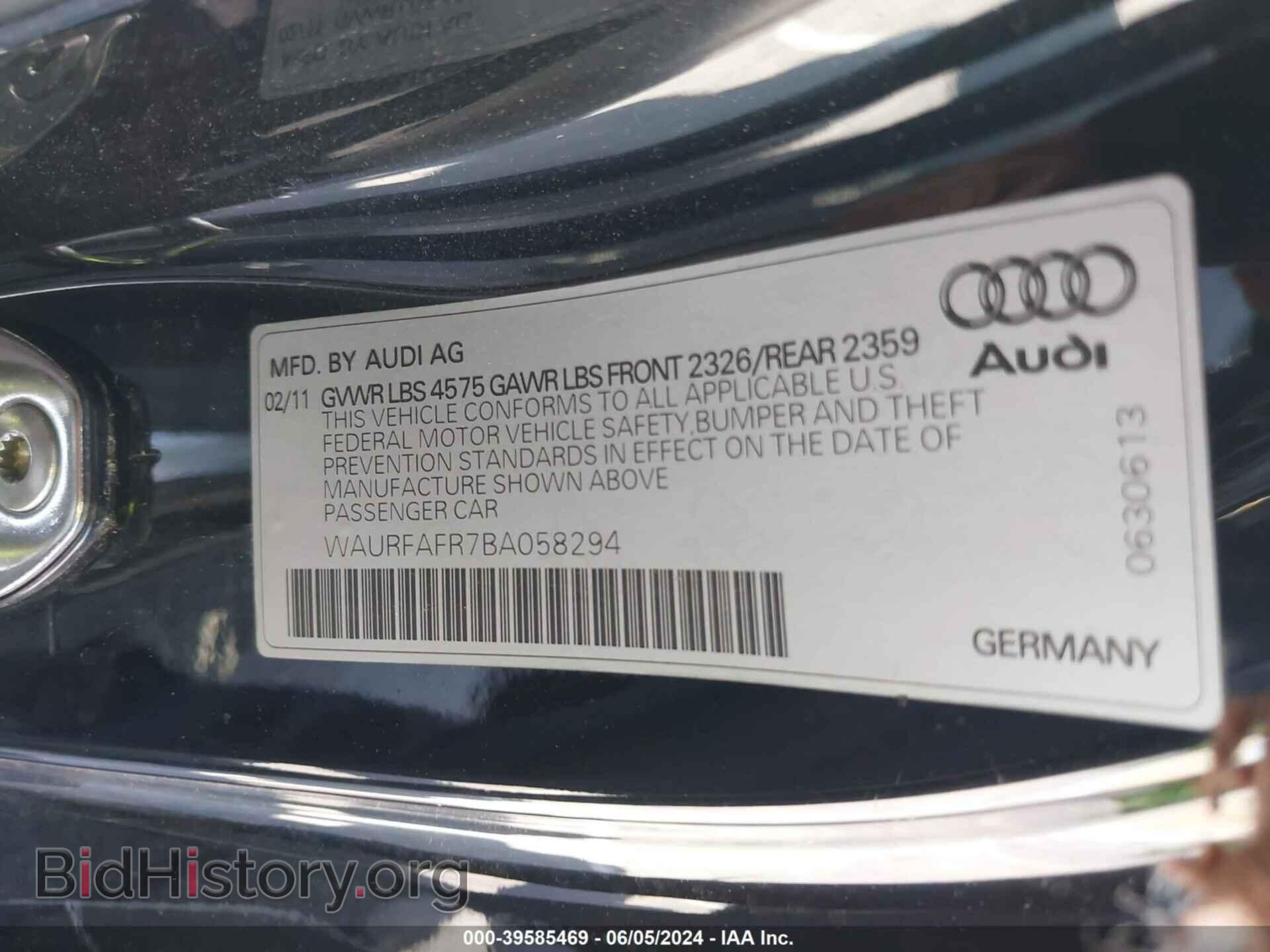 2011 AUDI A5 - VIN: WAURFAFR7BA058294 - Фото 9