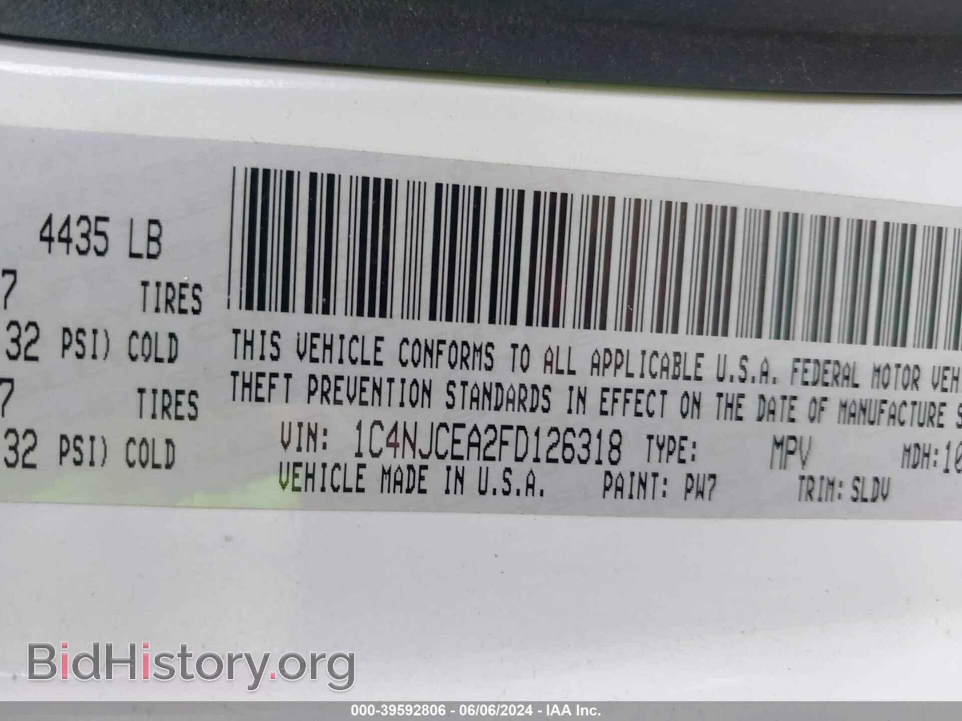 2015 JEEP COMPASS - VIN: 1C4NJCEA2FD126318 - Фото 9
