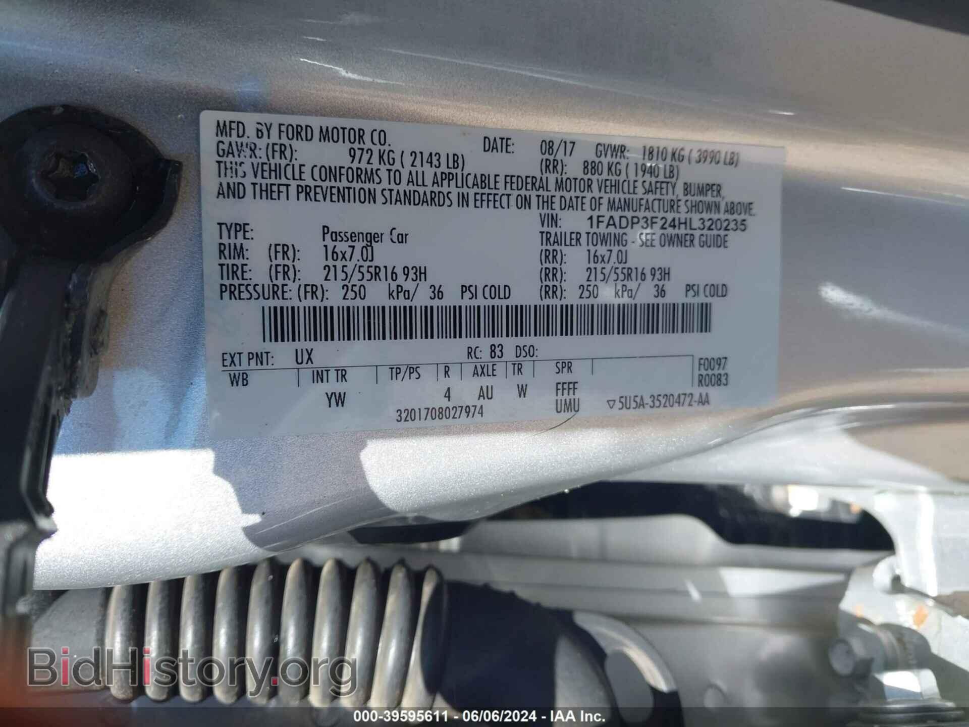 2017 FORD FOCUS - VIN: 1FADP3F24HL320235 - Фото 9