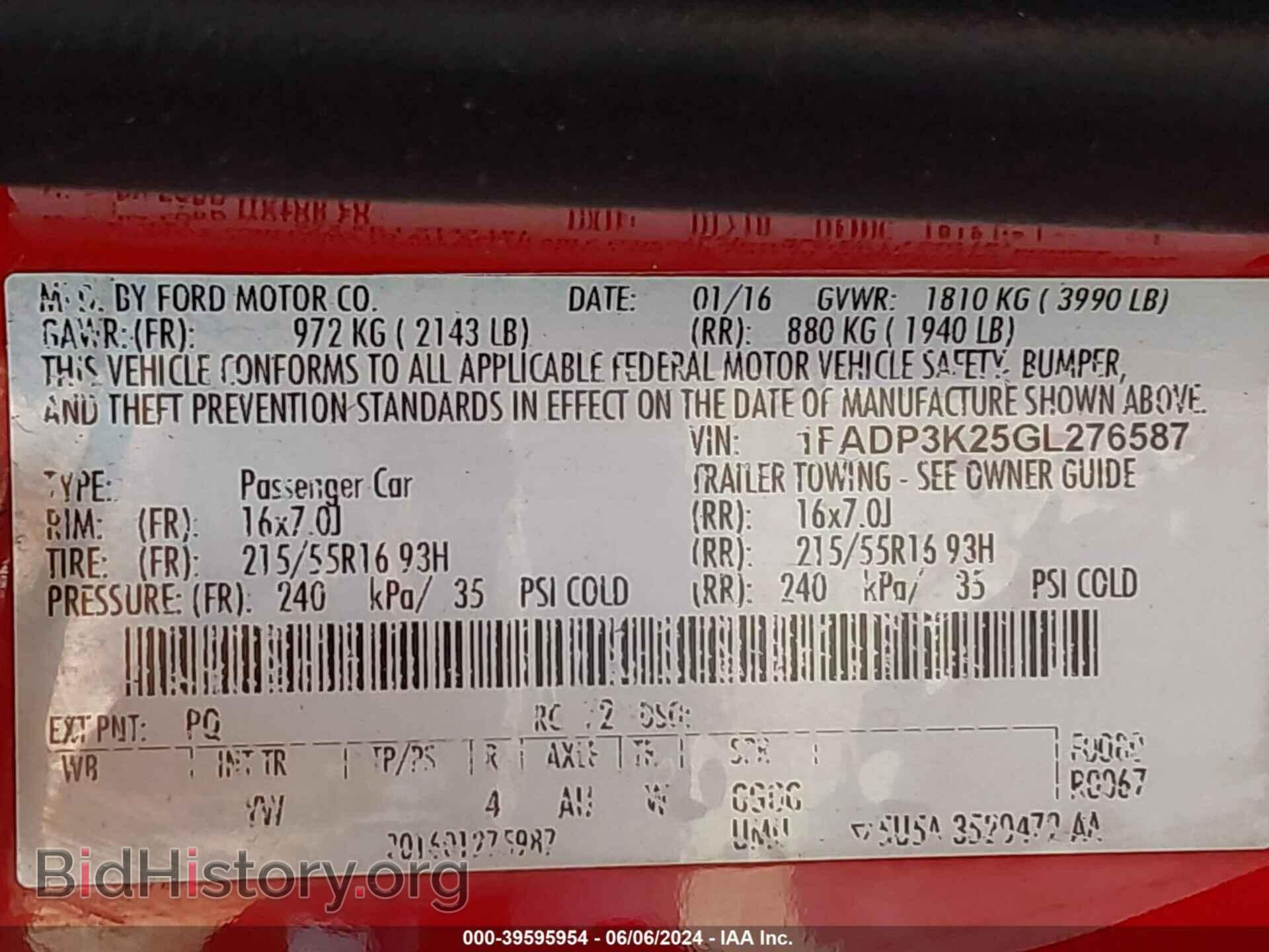 2016 FORD FOCUS - VIN: 1FADP3K25GL276587 - Фото 9