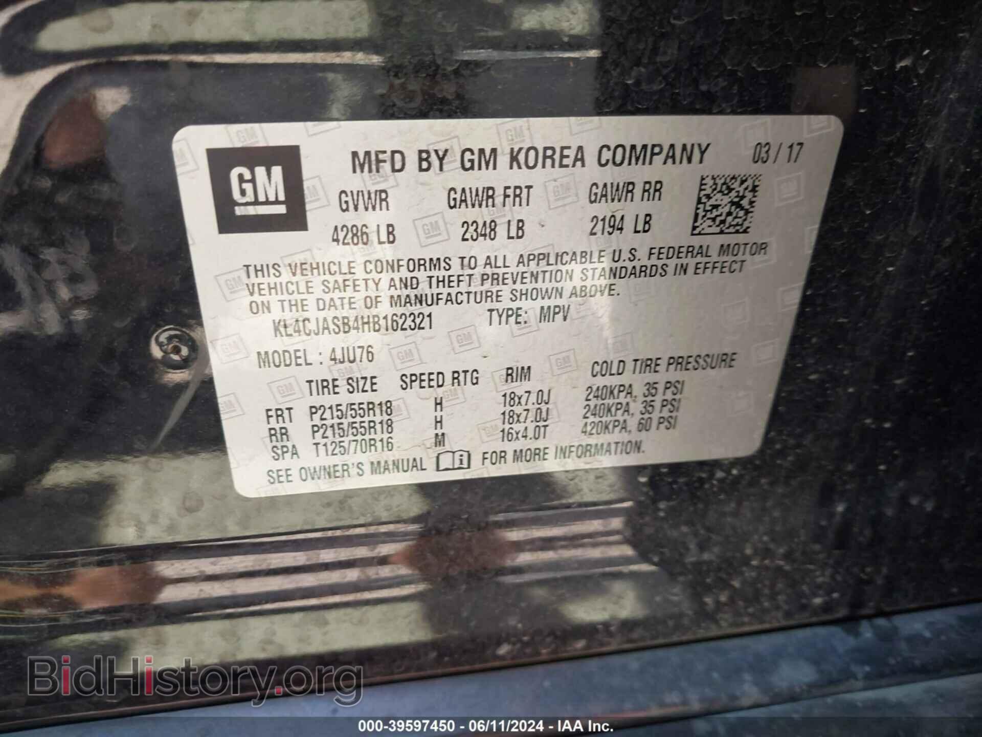 2017 BUICK ENCORE - VIN: KL4CJASB4HB162321 - Photo 9