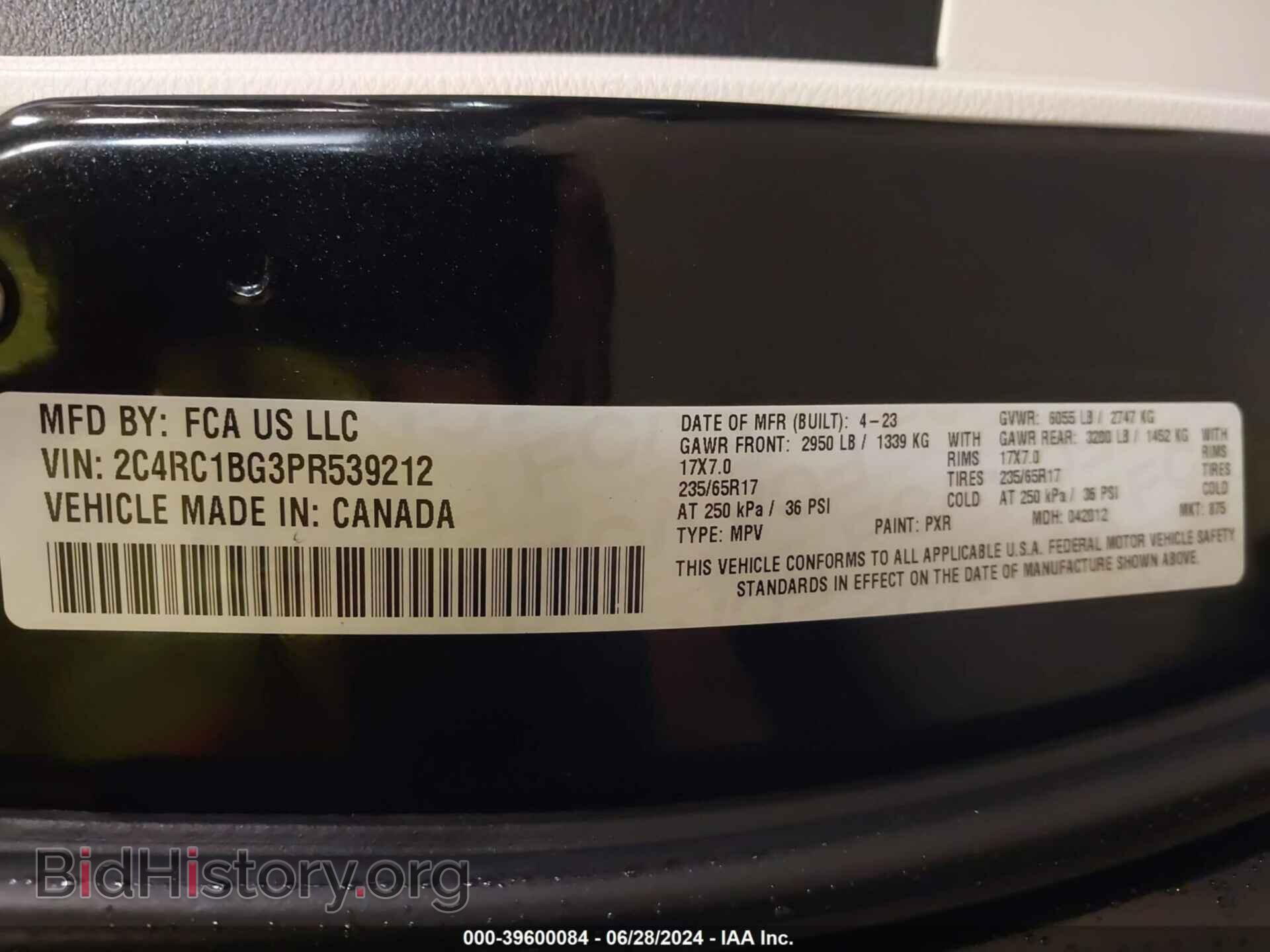 2023 CHRYSLER PACIFICA - VIN: 2C4RC1BG3PR539212 - Фото 9