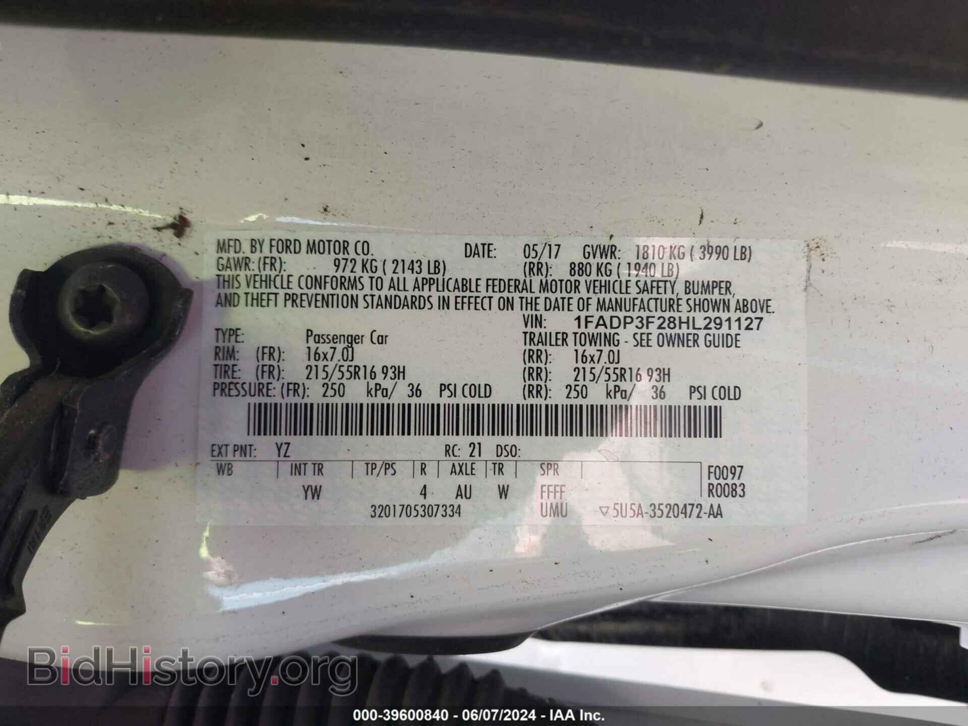 2017 FORD FOCUS - VIN: 1FADP3F28HL291127 - Фото 9