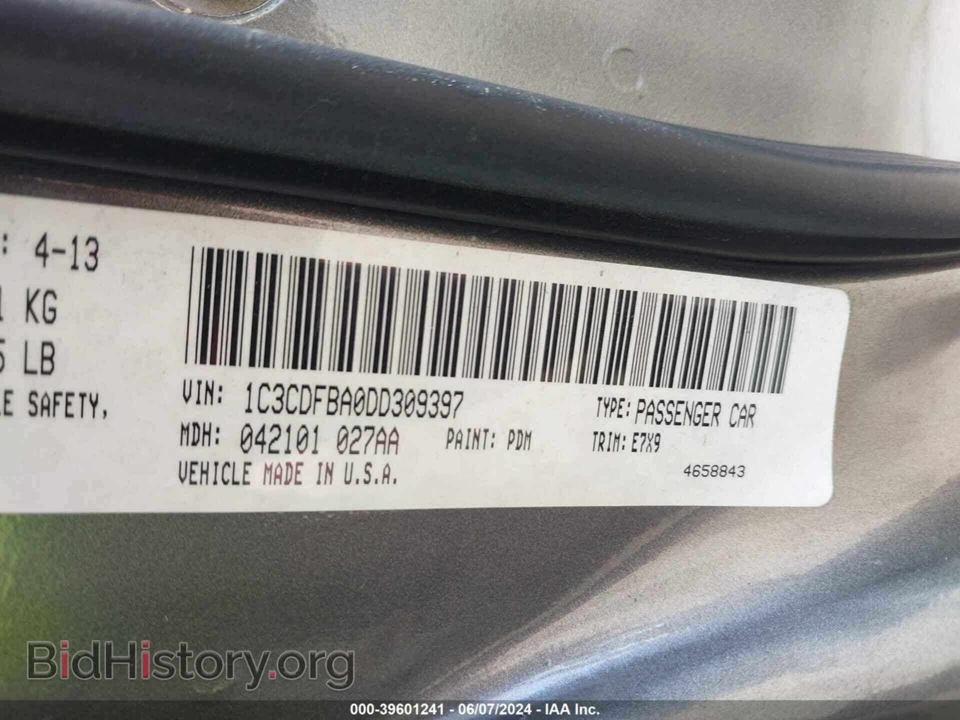 2013 DODGE DART - VIN: 1C3CDFBA0DD309397 - Фото 9