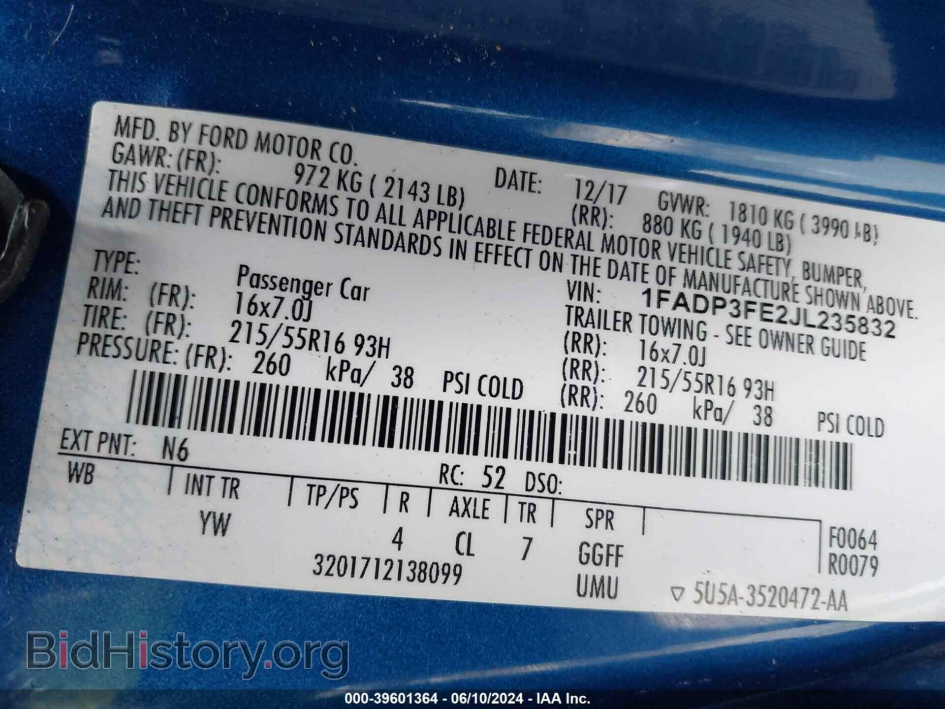 2018 FORD FOCUS - VIN: 1FADP3FE2JL235832 - Фото 9