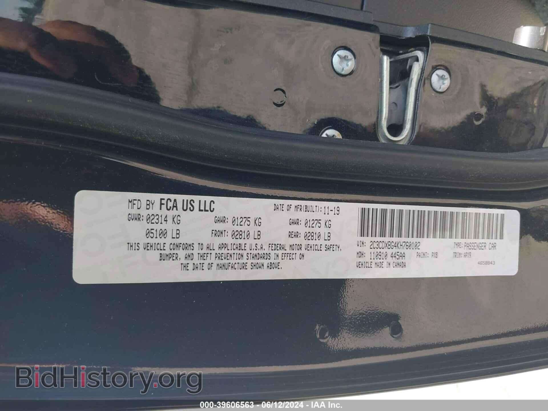 2019 DODGE CHARGER - VIN: 2C3CDXBG4KH760102 - Фото 9