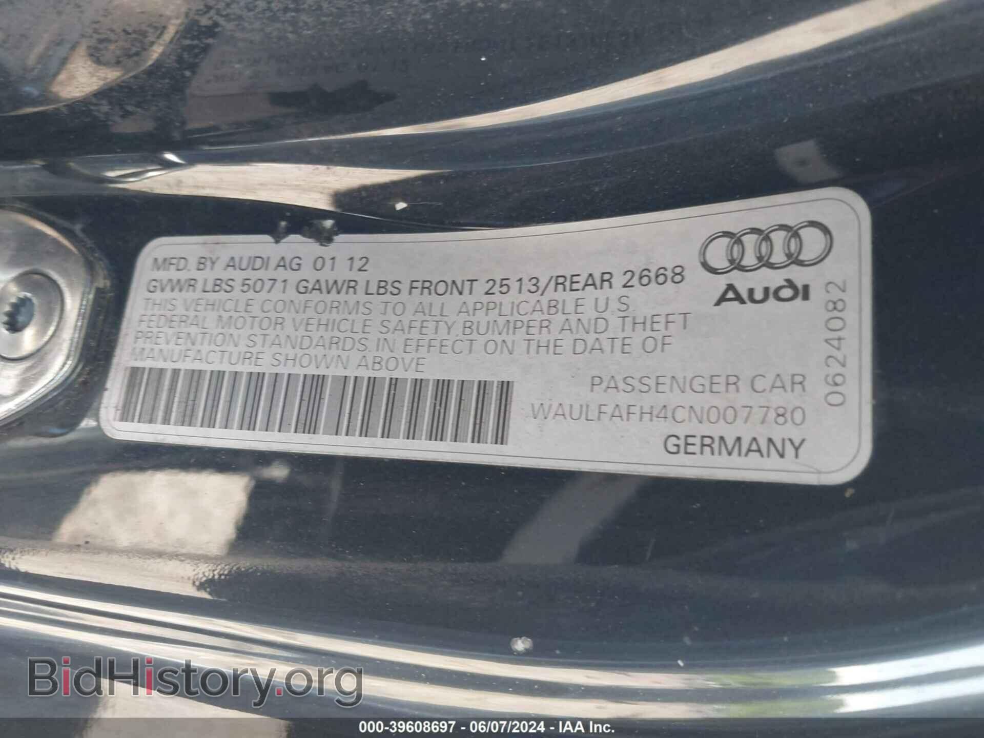 2012 AUDI A5 - VIN: WAULFAFH4CN007780 - Photo 9