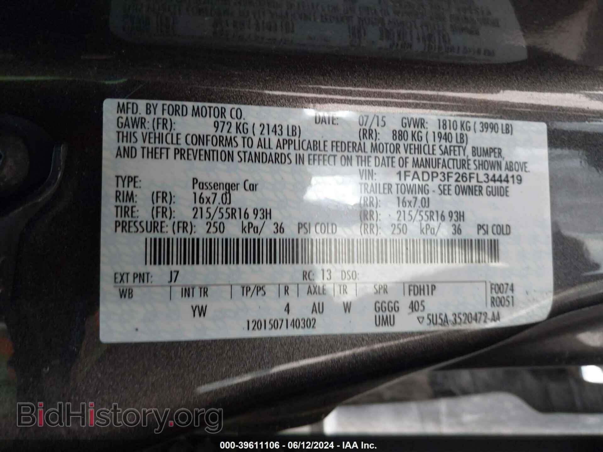 2015 FORD FOCUS - VIN: 1FADP3F26FL344419 - Фото 9