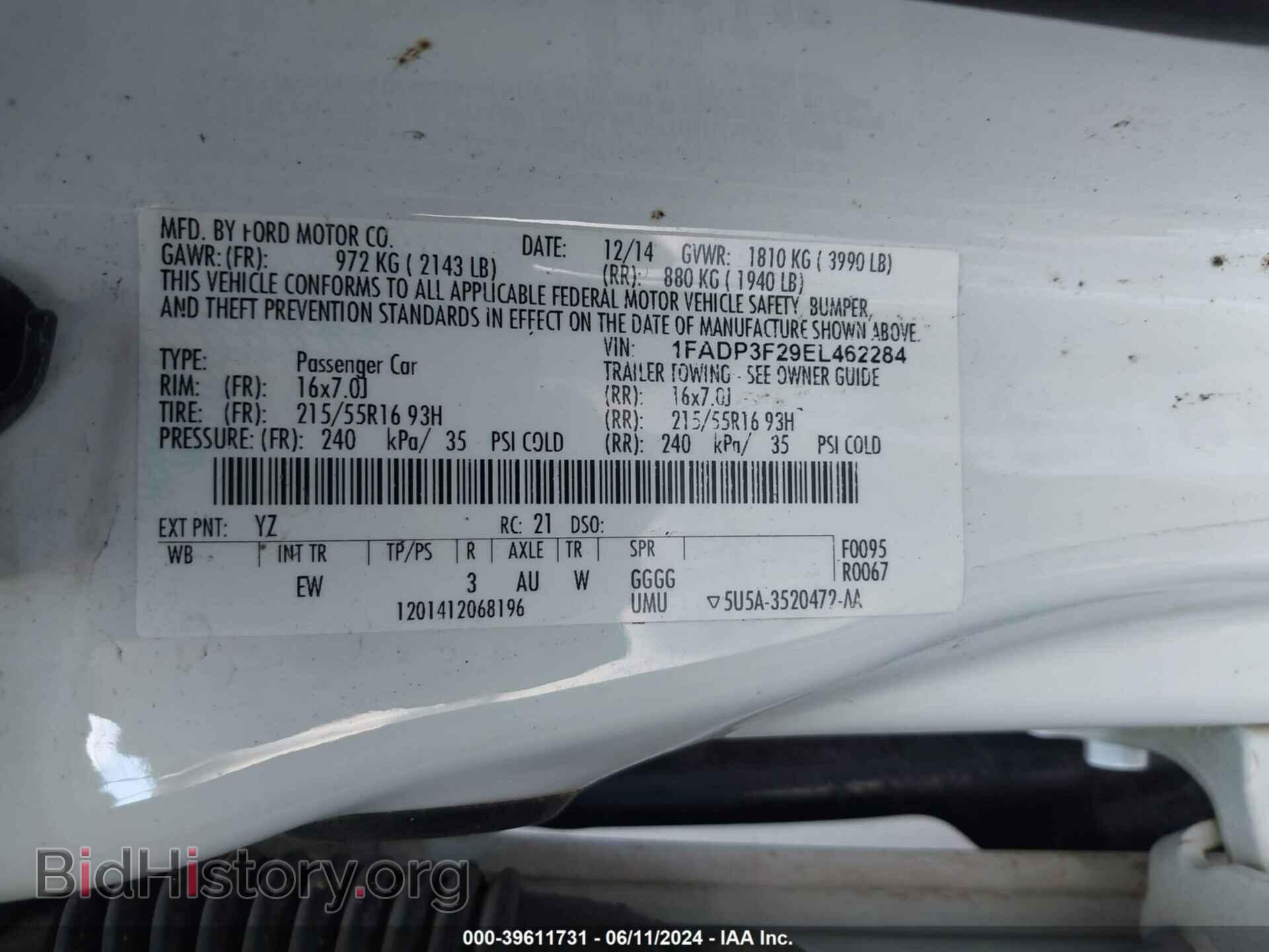 2014 FORD FOCUS - VIN: 1FADP3F29EL462284 - Photo 9