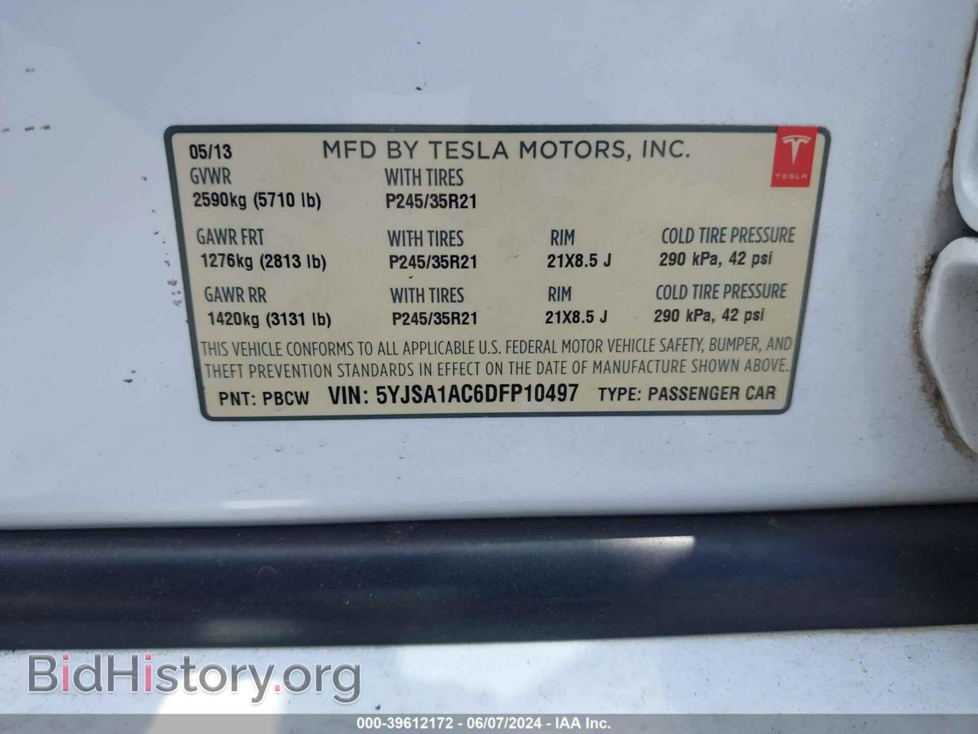 2013 TESLA MODEL S - VIN: 5YJSA1AC6DFP10497 - Photo 9