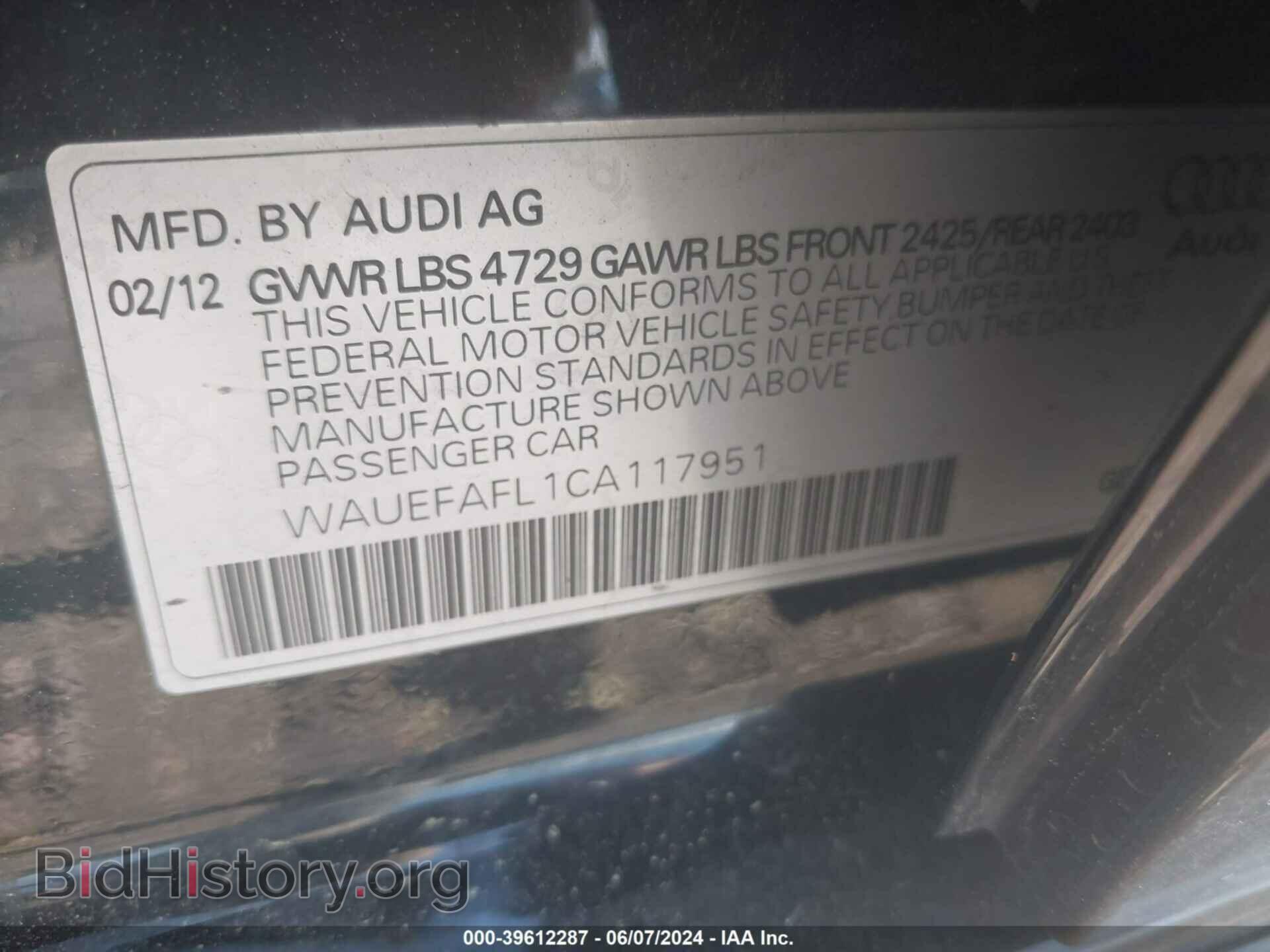 2012 AUDI A4 - VIN: WAUEFAFL1CA117951 - Фото 9