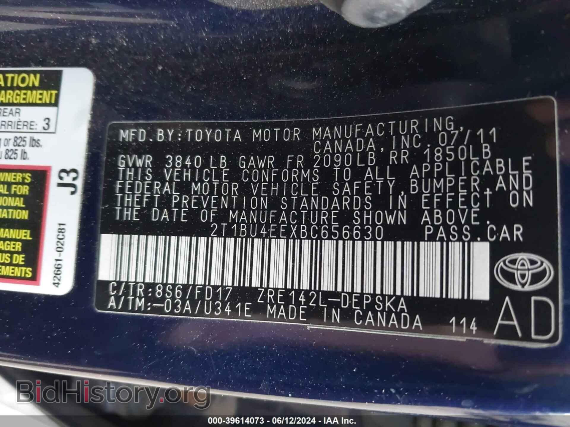 2011 TOYOTA COROLLA - VIN: 2T1BU4EEXBC656630 - Фото 9