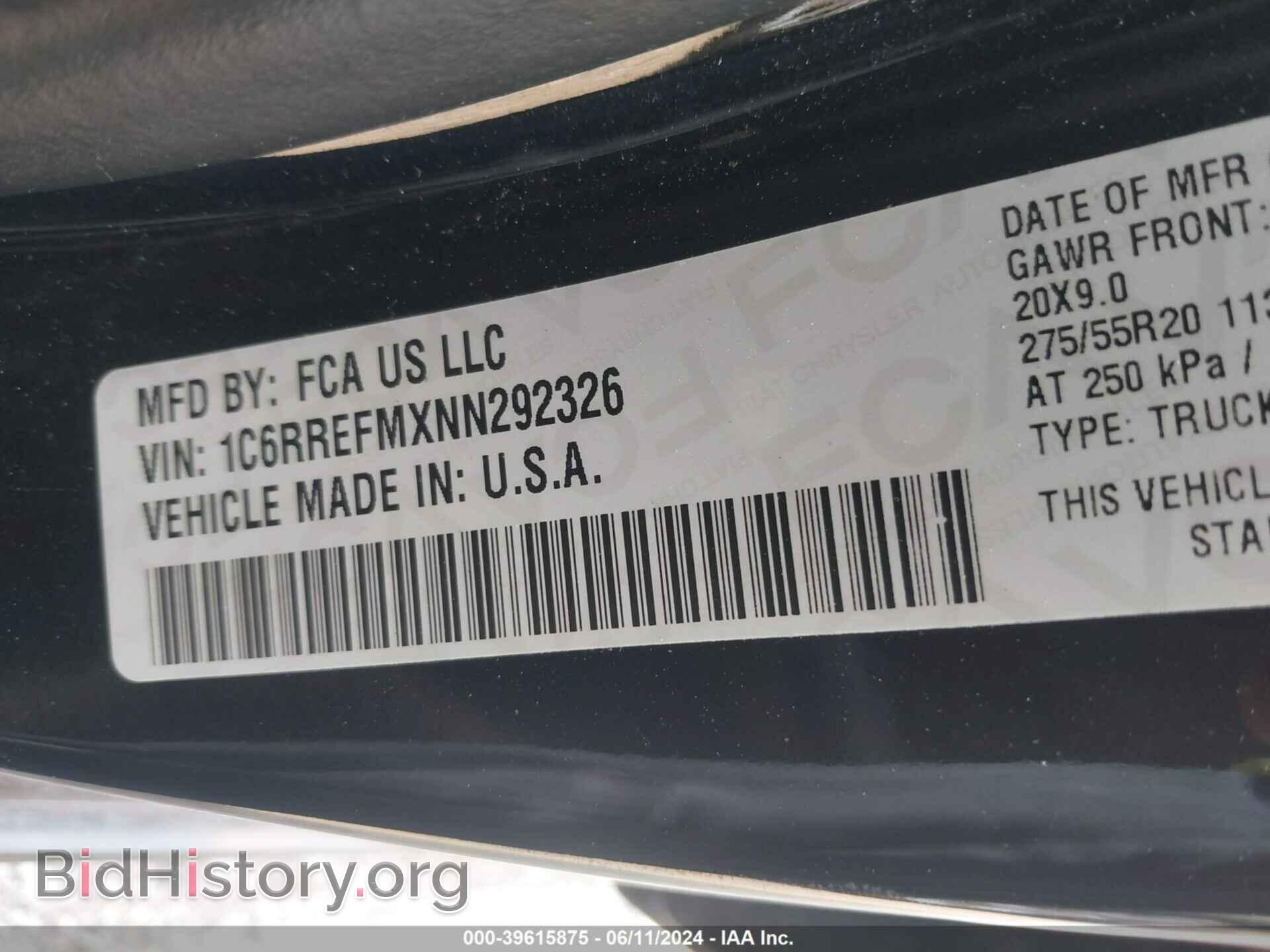2022 RAM 1500 - VIN: 1C6RREFMXNN292326 - Фото 9