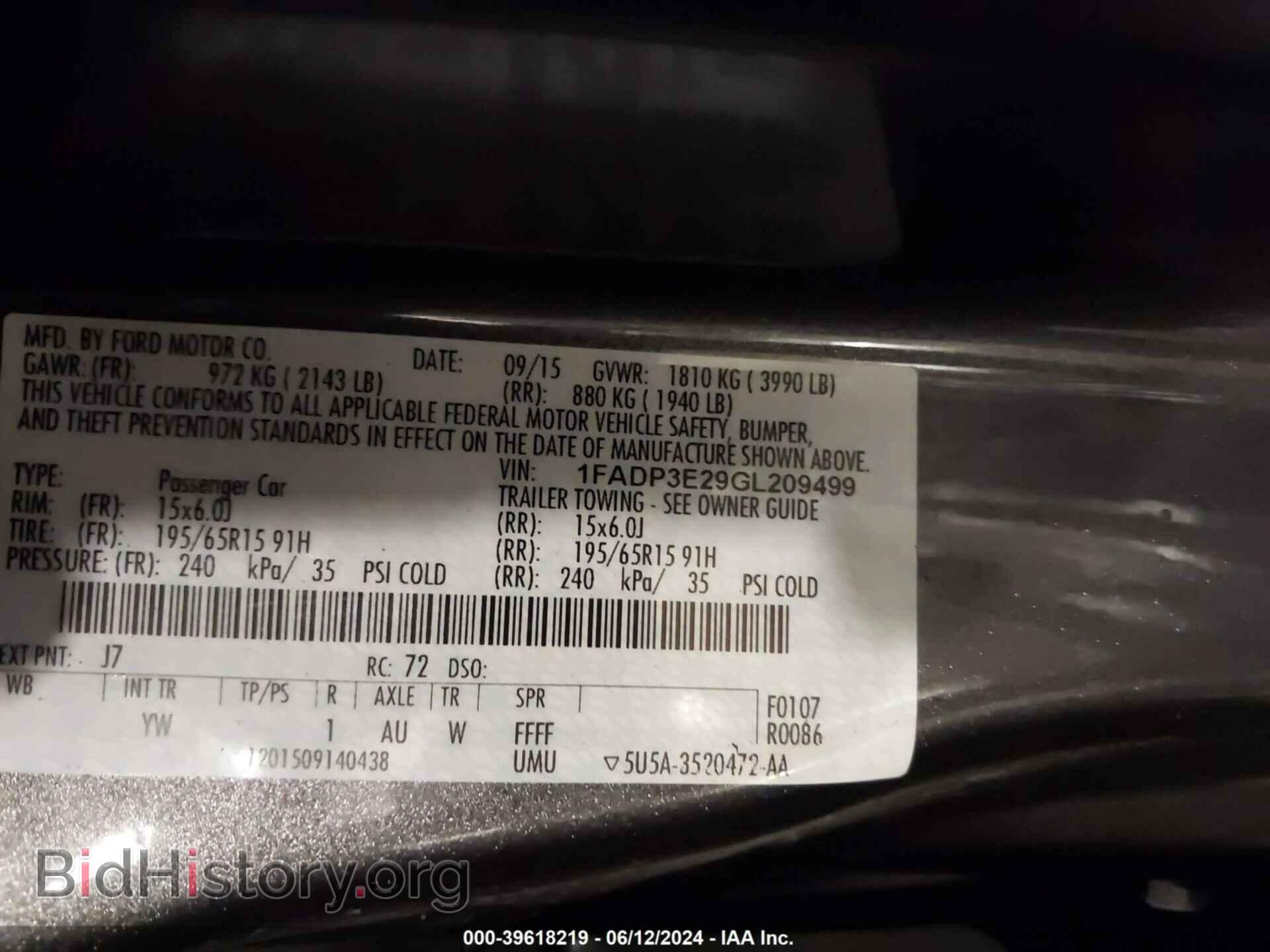 2016 FORD FOCUS - VIN: 1FADP3E29GL209499 - Фото 9