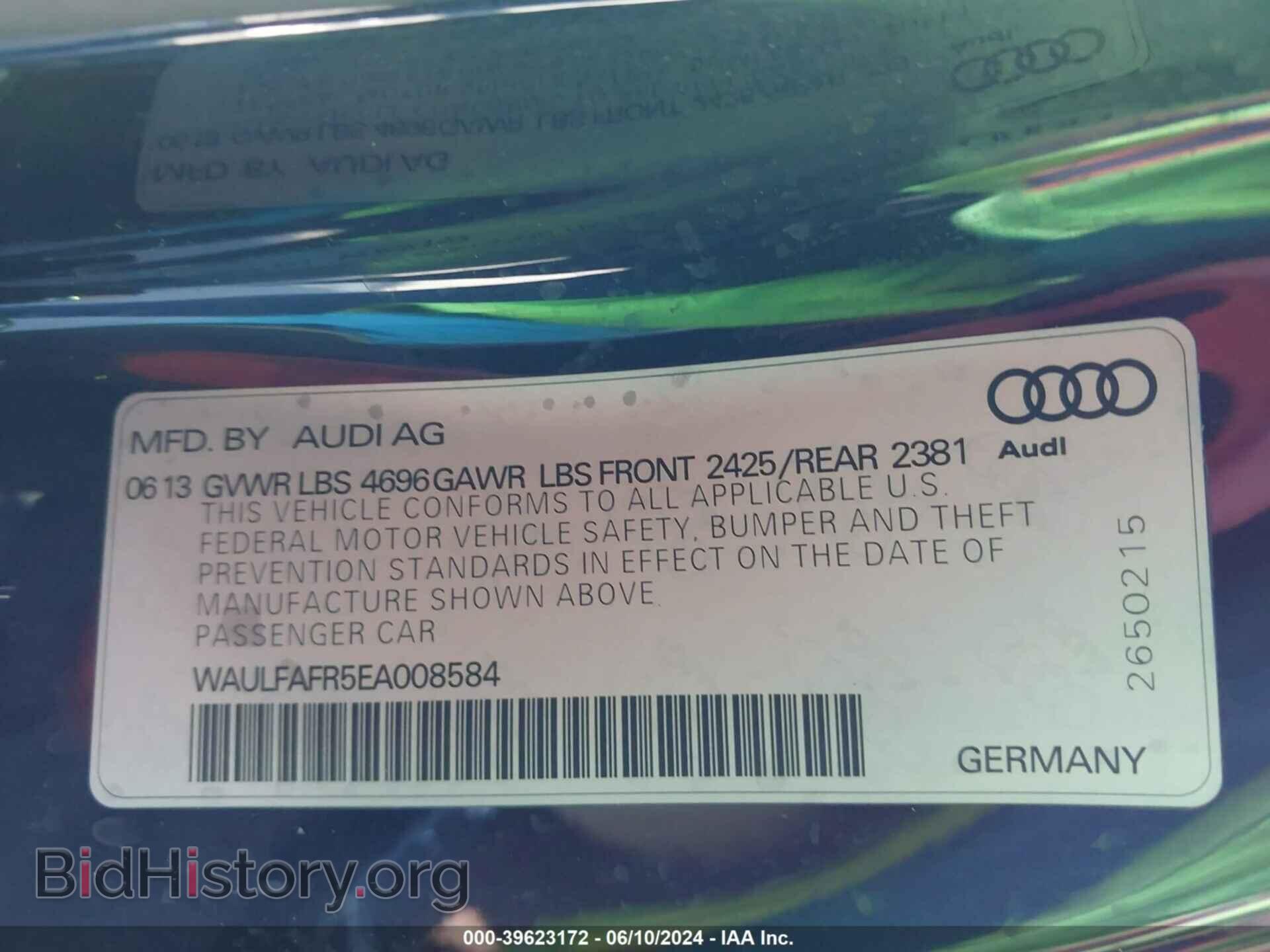 2014 AUDI A5 - VIN: WAULFAFR5EA008584 - Фото 9