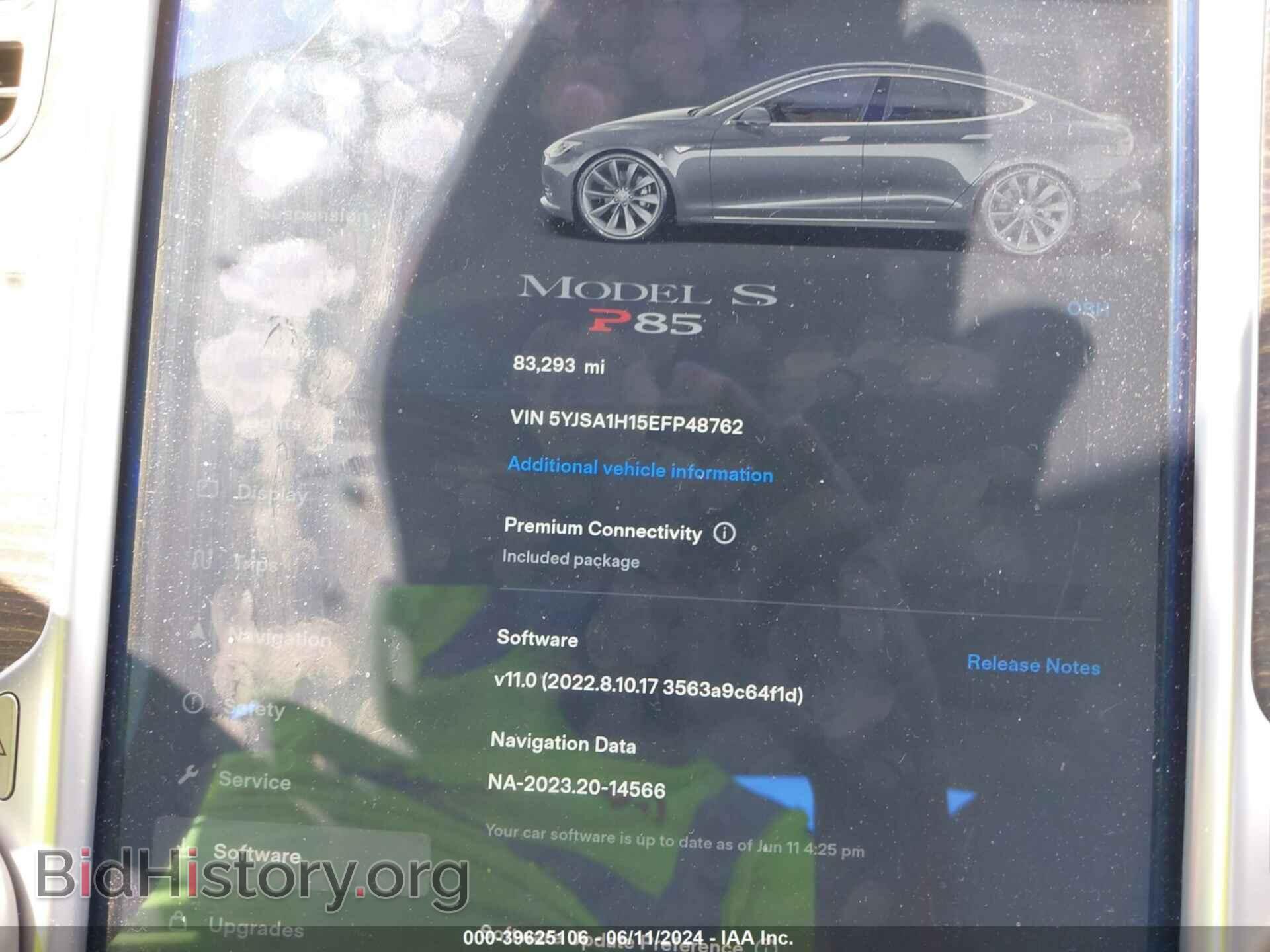2014 TESLA MODEL S - VIN: 5YJSA1H15EFP48762 - Photo 9
