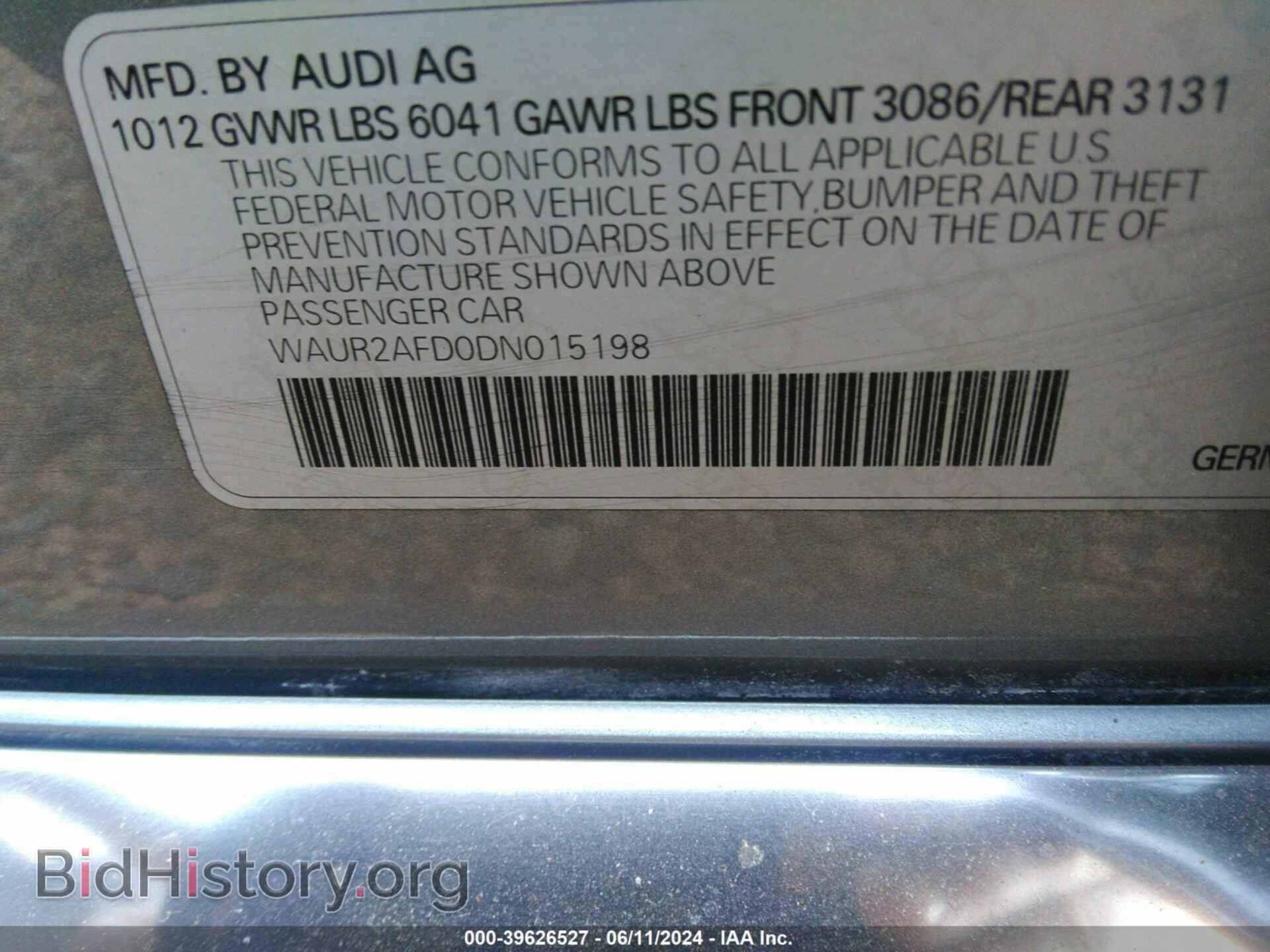 2013 AUDI A8 L - VIN: WAUR2AFD0DN015198 - Фото 9