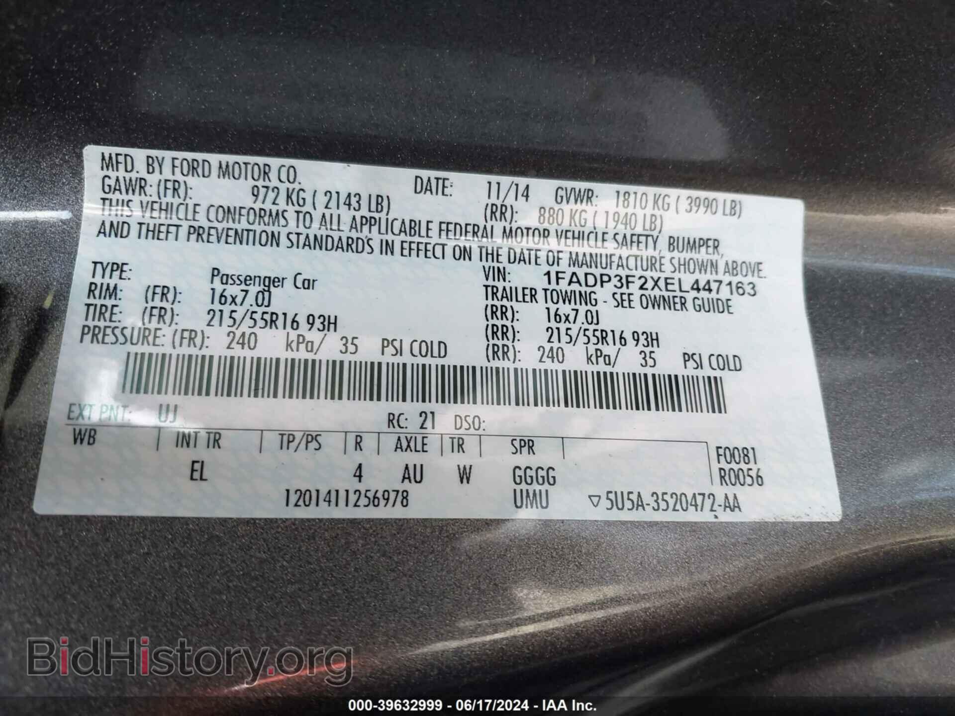 2014 FORD FOCUS - VIN: 1FADP3F2XEL447163 - Photo 9