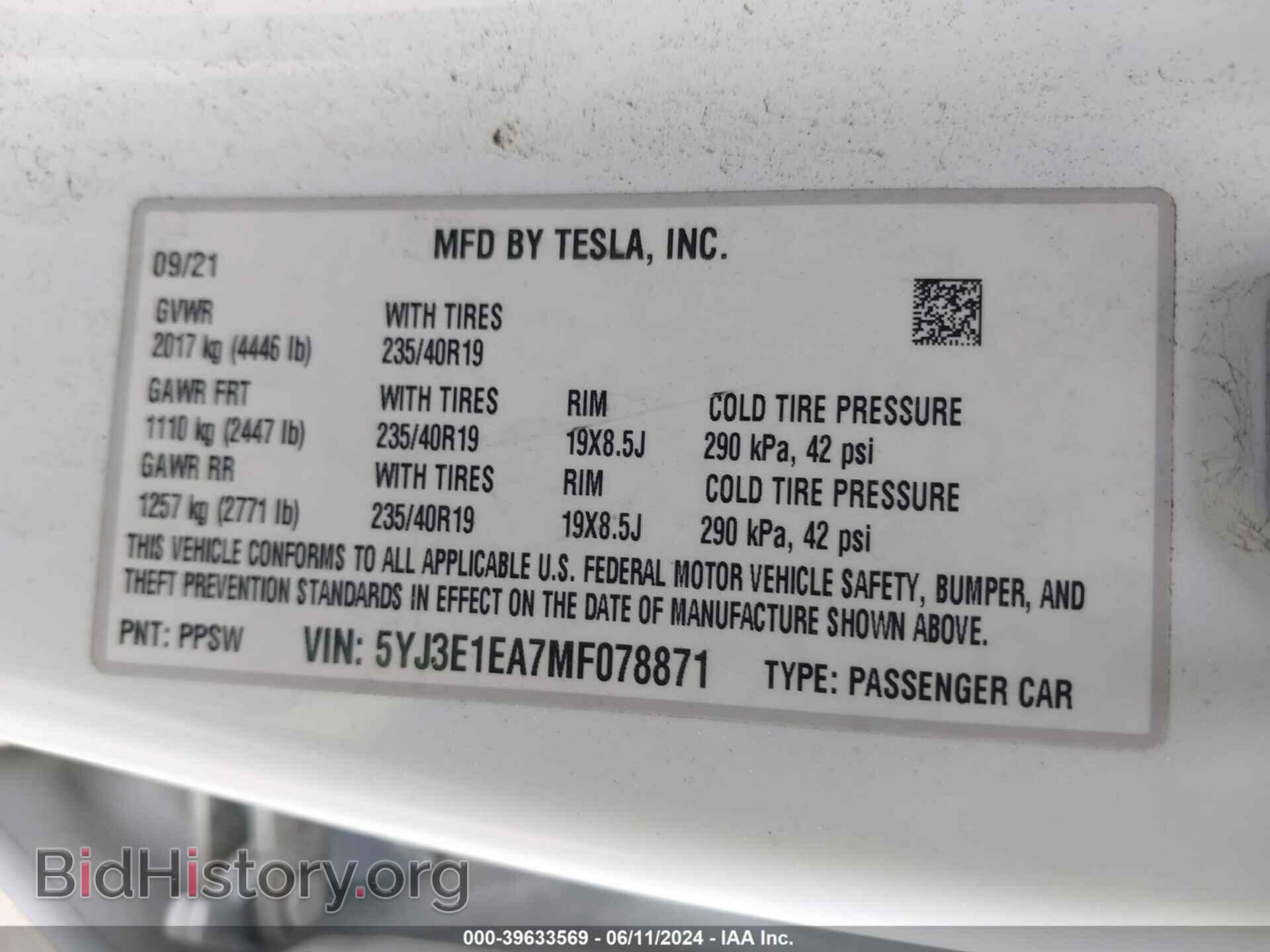 2021 TESLA MODEL 3 - VIN: 5YJ3E1EA7MF078871 - Photo 9