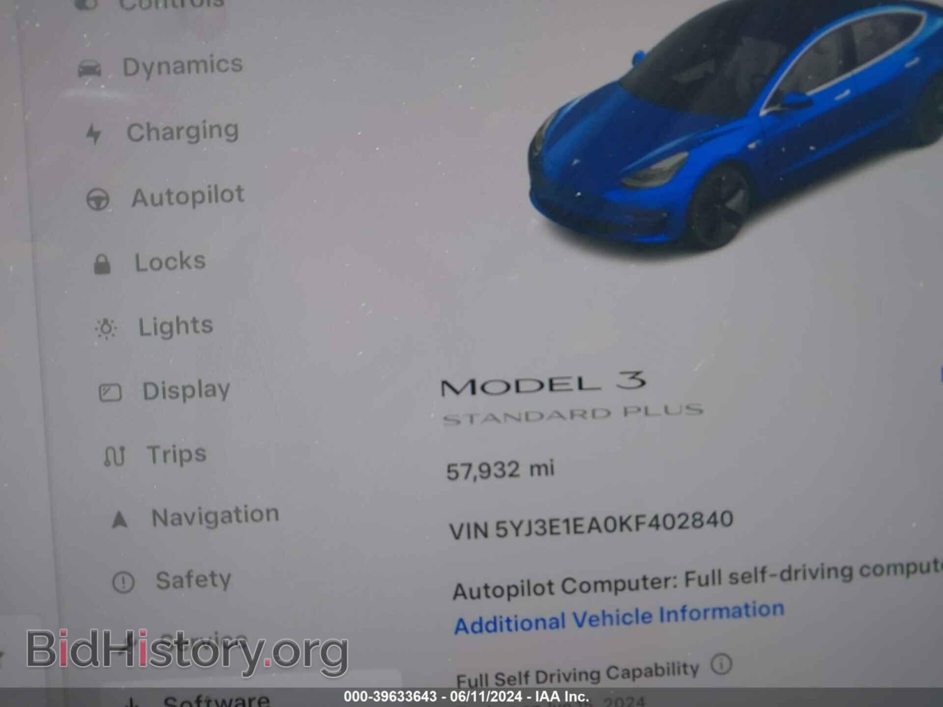 2019 TESLA MODEL 3 - VIN: 5YJ3E1EA0KF402840 - Фото 7
