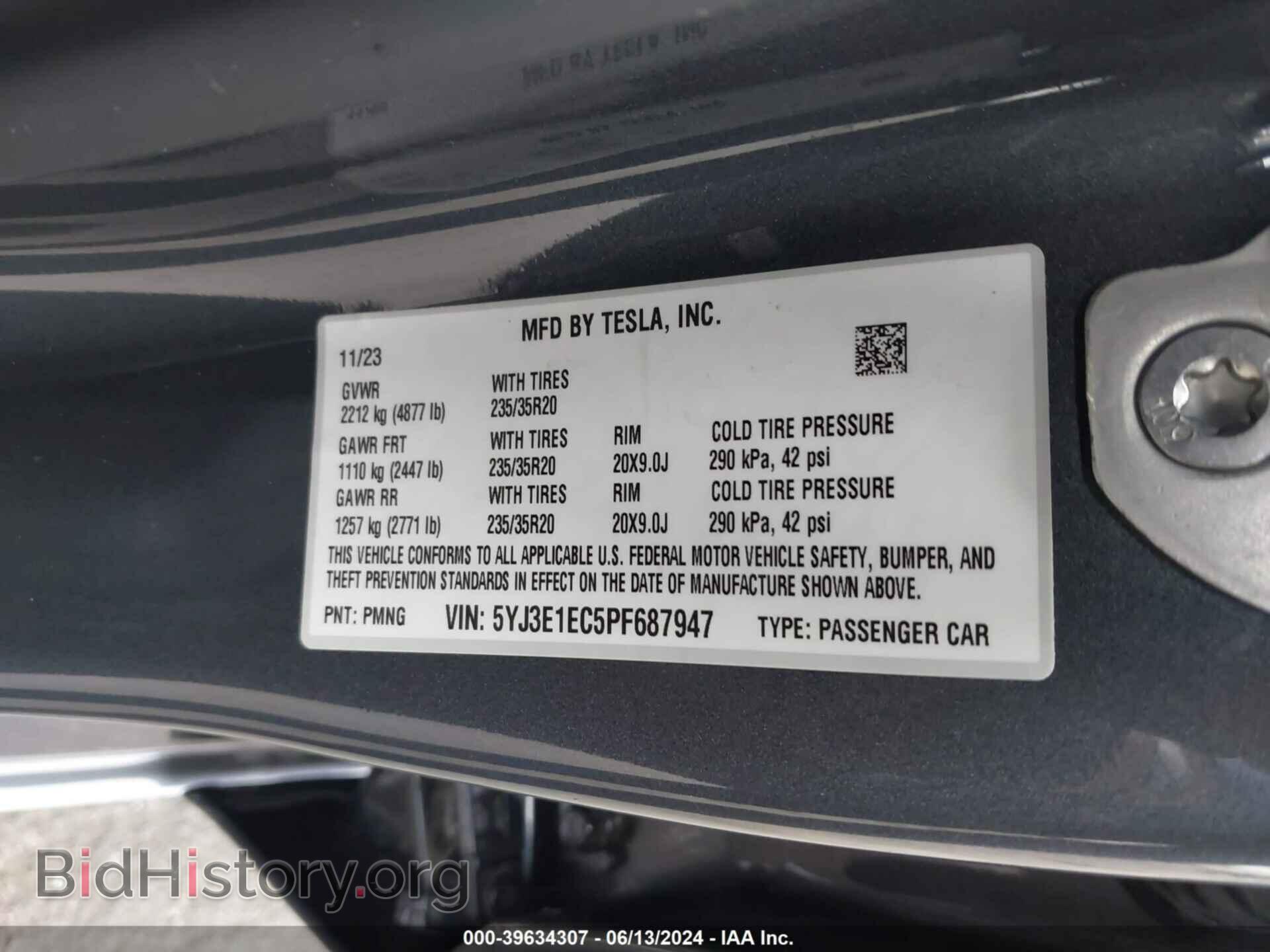 2023 TESLA MODEL 3 - VIN: 5YJ3E1EC5PF687947 - Фото 9