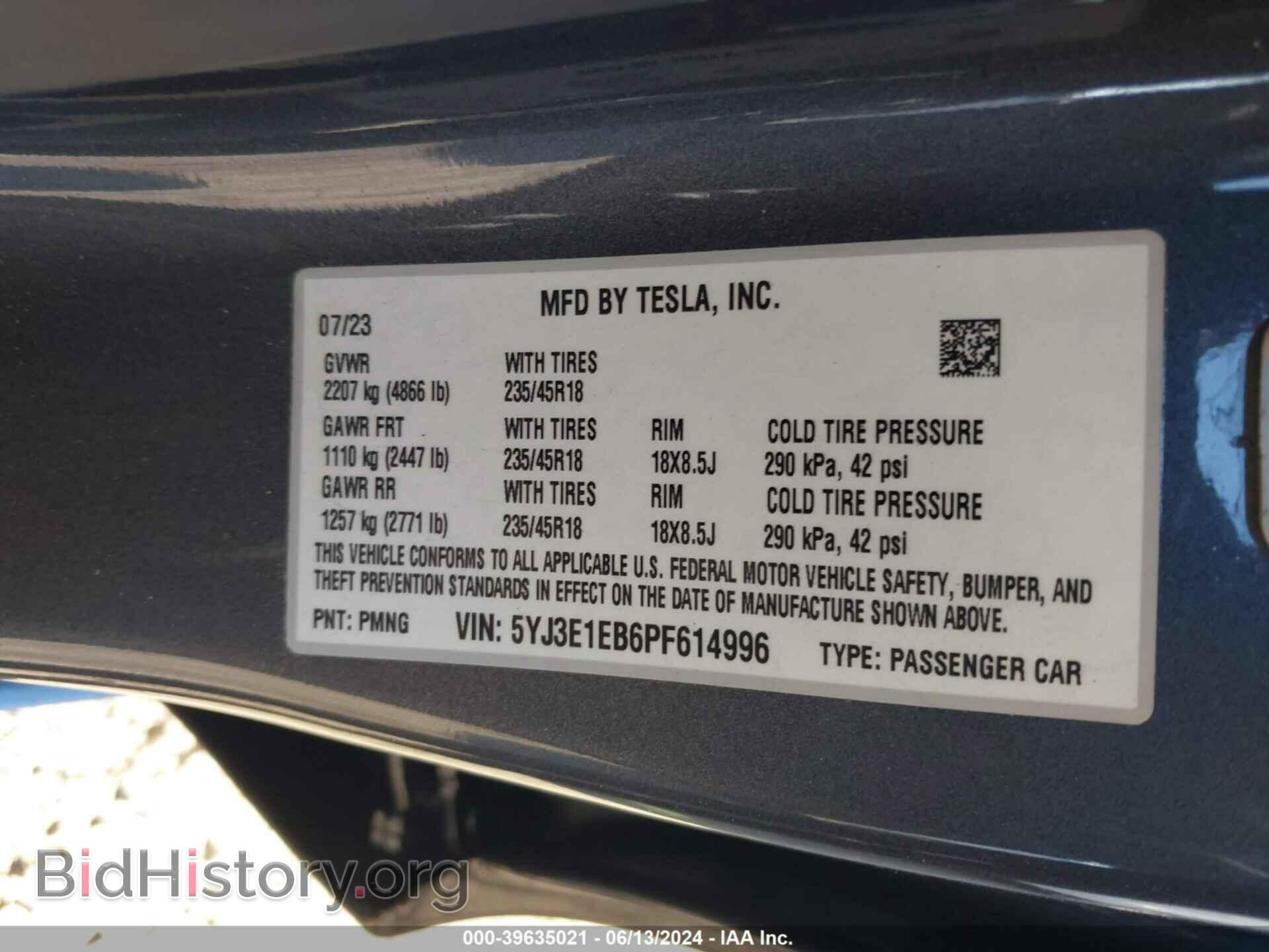 2023 TESLA MODEL 3 - VIN: 5YJ3E1EB6PF614996 - Фото 9