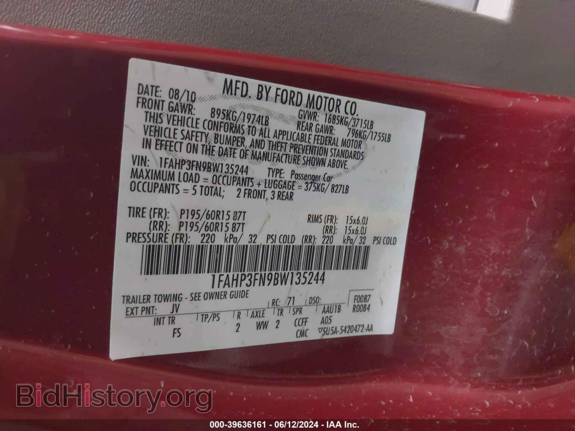 2011 FORD FOCUS - VIN: 1FAHP3FN9BW135244 - Фото 9