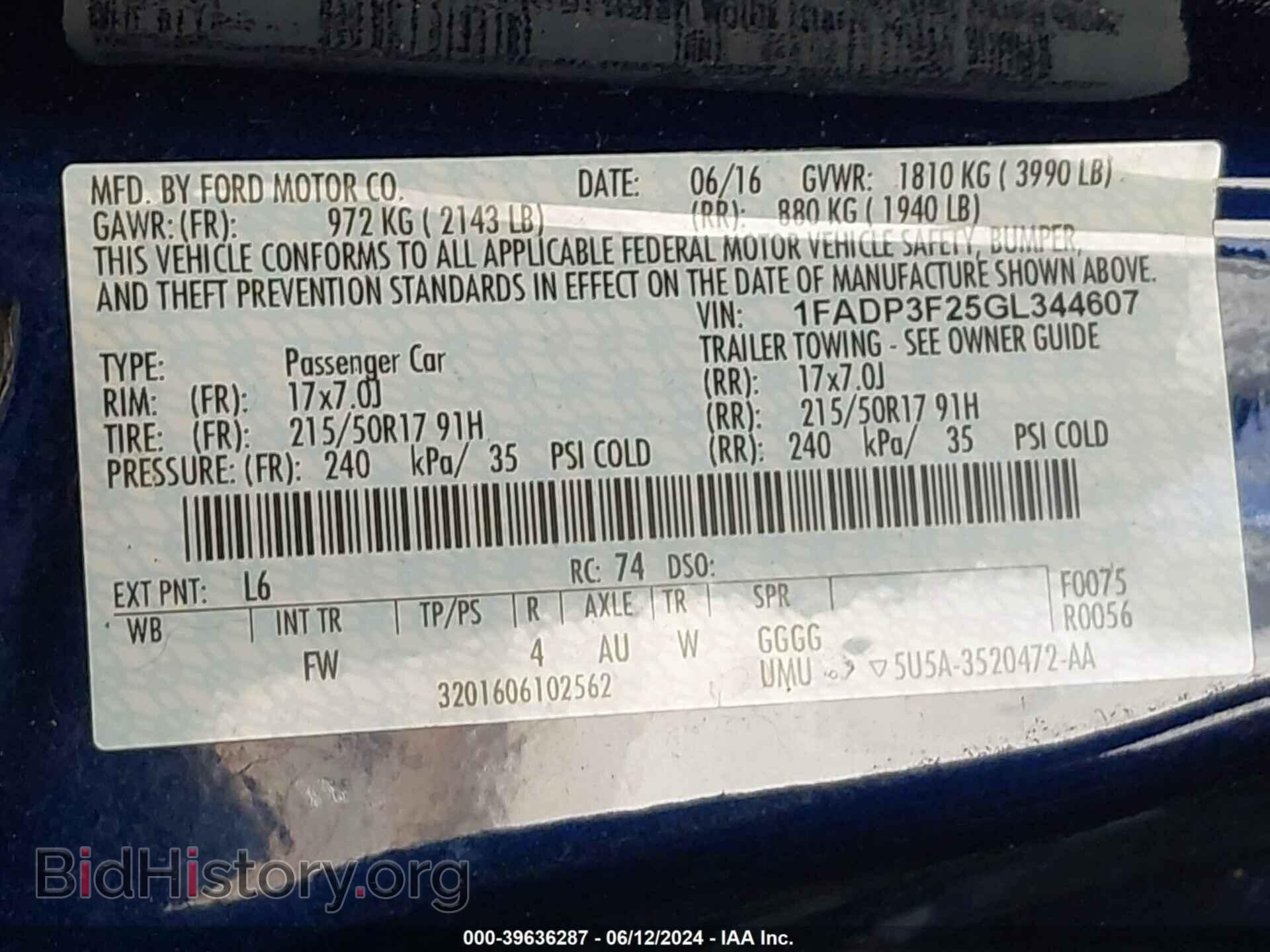 2016 FORD FOCUS - VIN: 1FADP3F25GL344607 - Фото 9