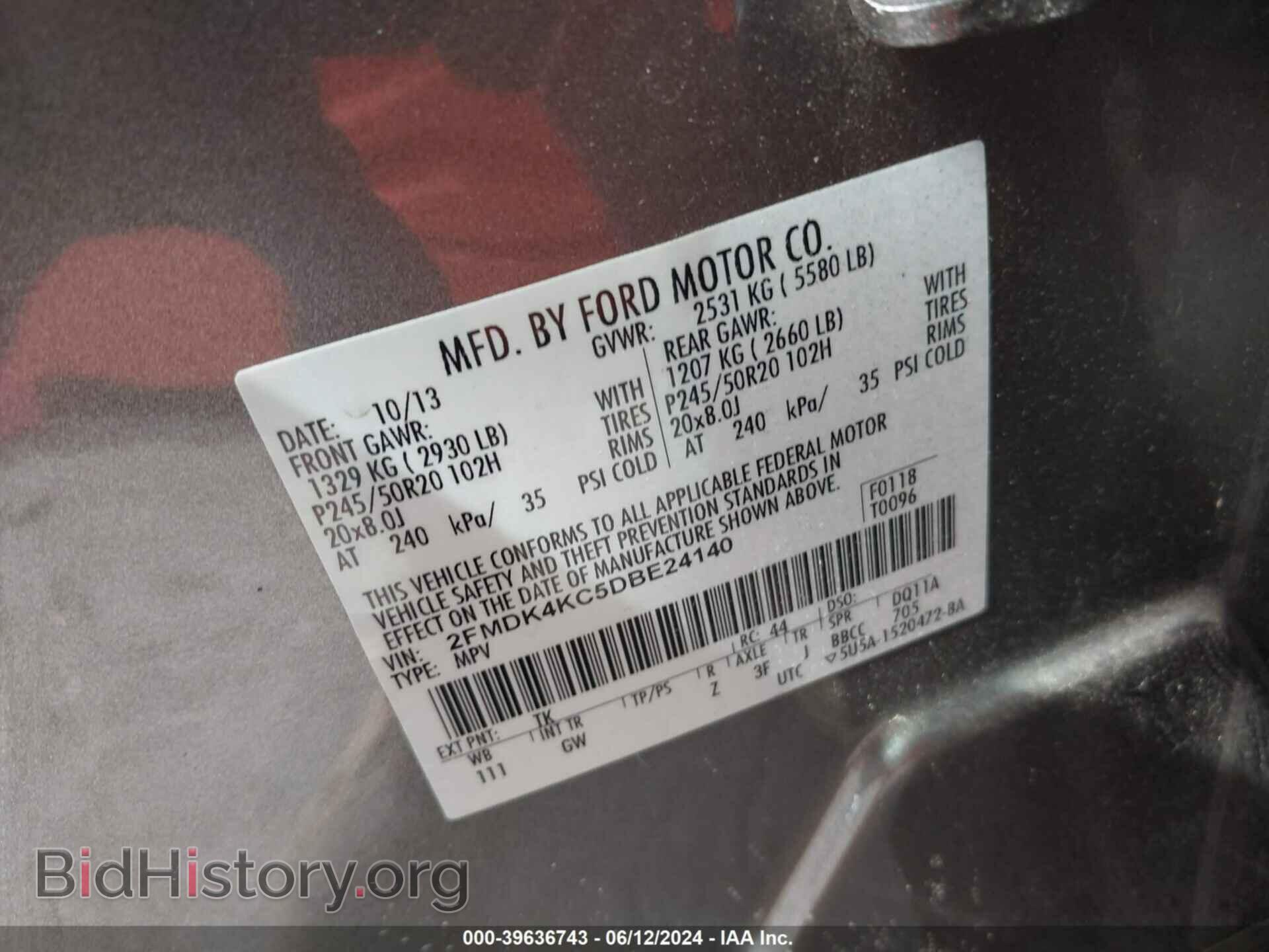 2013 FORD EDGE - VIN: 2FMDK4KC5DBE24140 - Photo 3