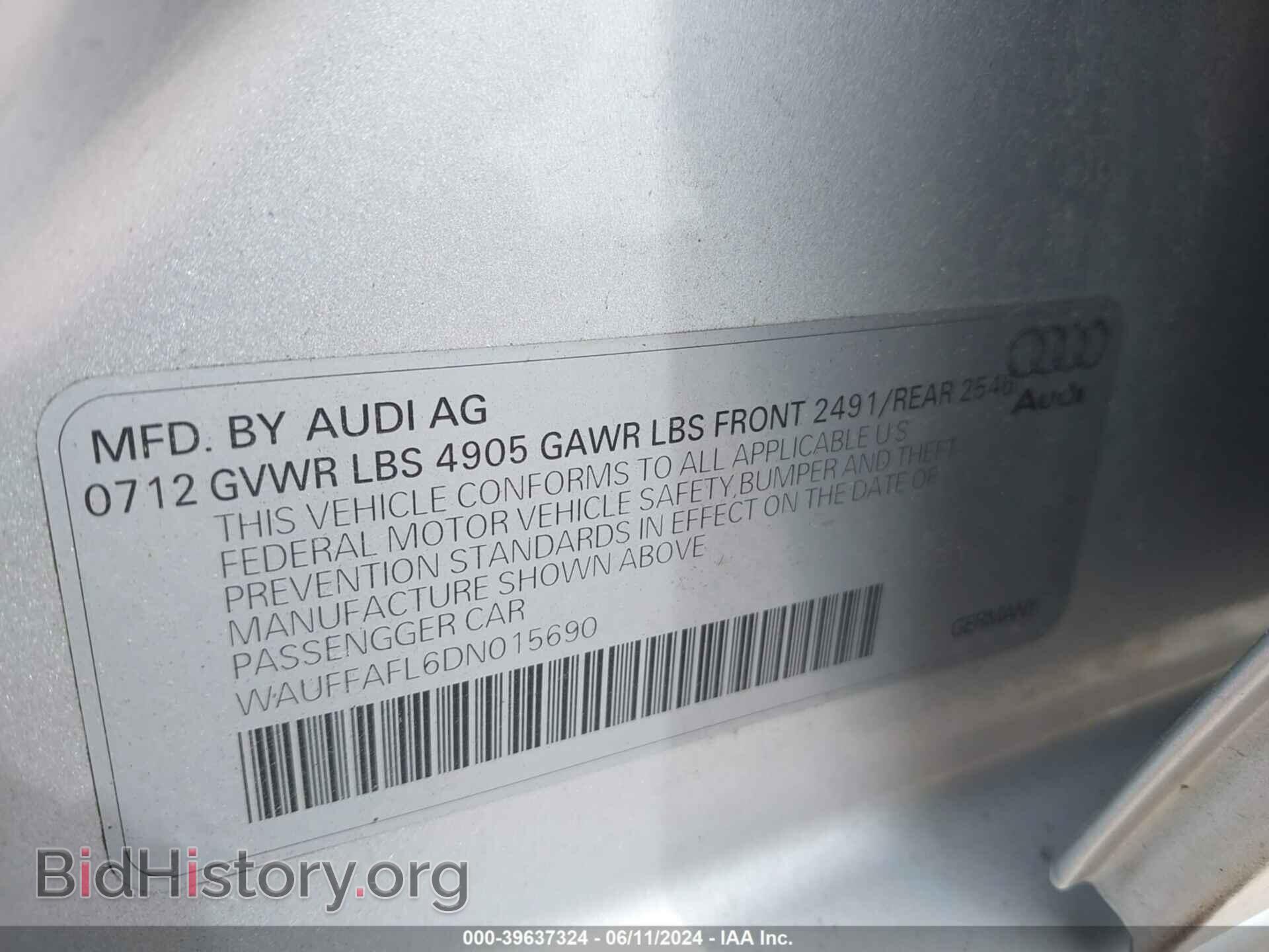2013 AUDI A4 - VIN: WAUFFAFL6DN015690 - Фото 9