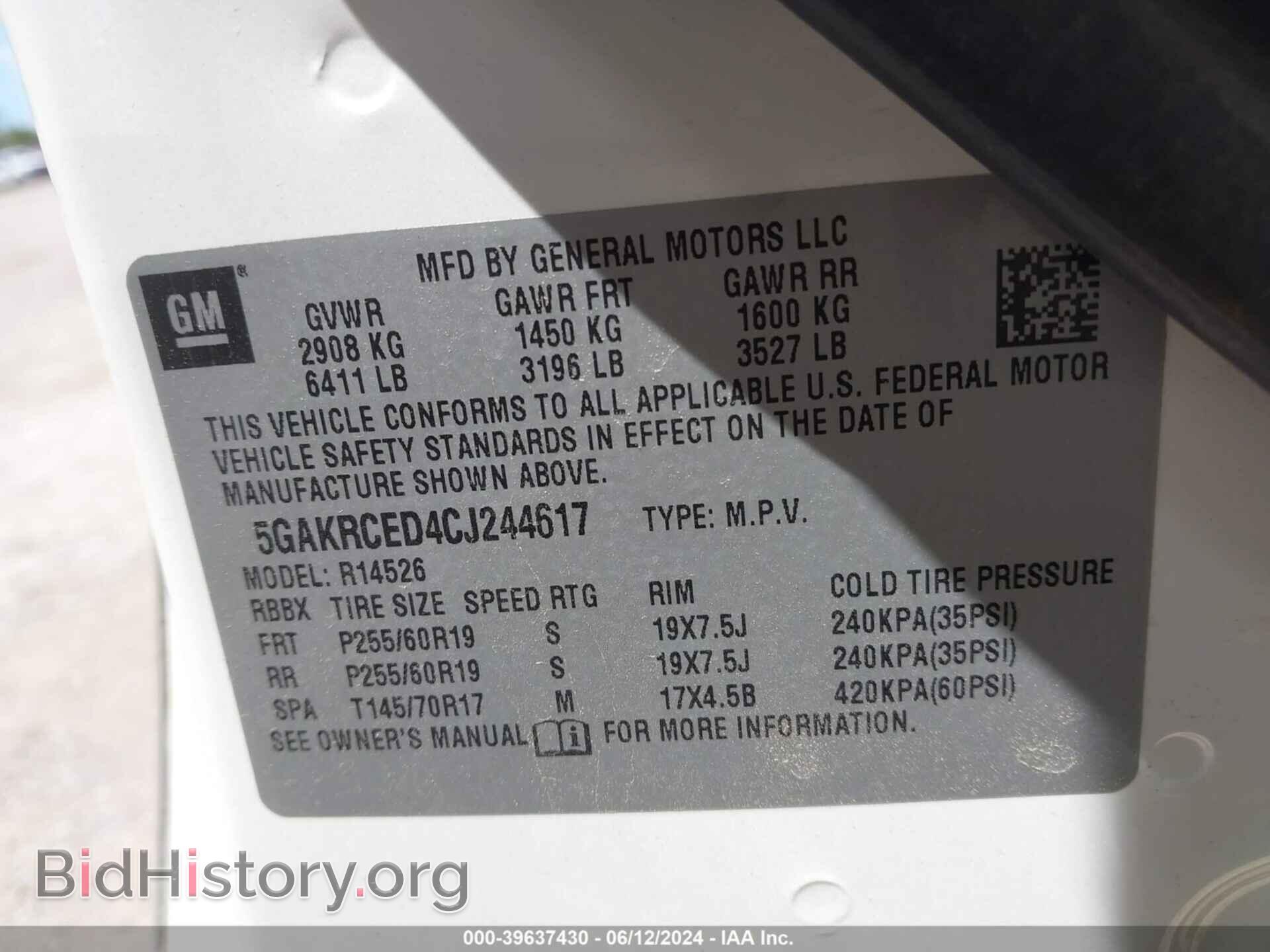 2012 BUICK ENCLAVE - VIN: 5GAKRCED4CJ244617 - Photo 9