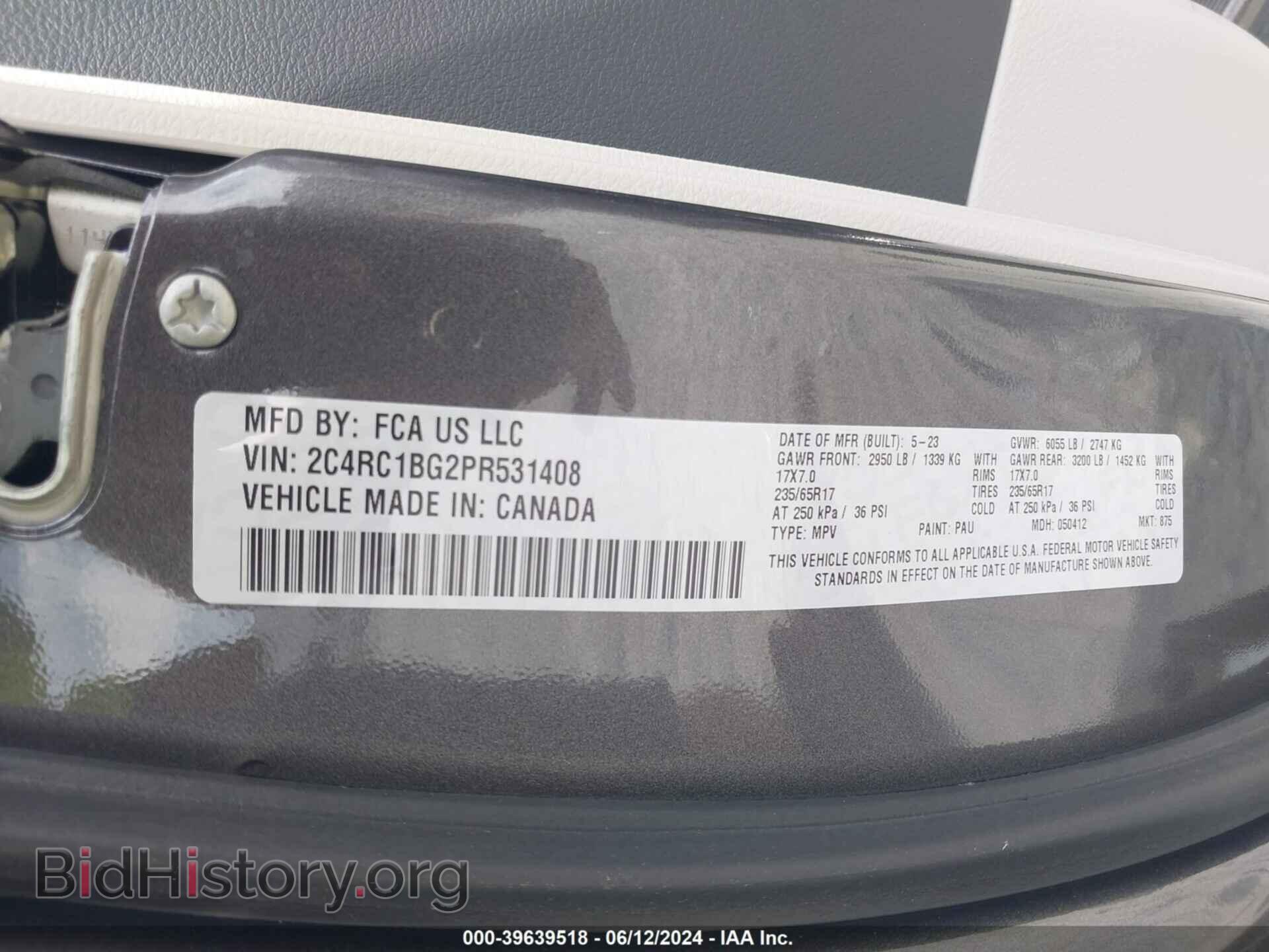 2023 CHRYSLER PACIFICA - VIN: 2C4RC1BG2PR531408 - Photo 9