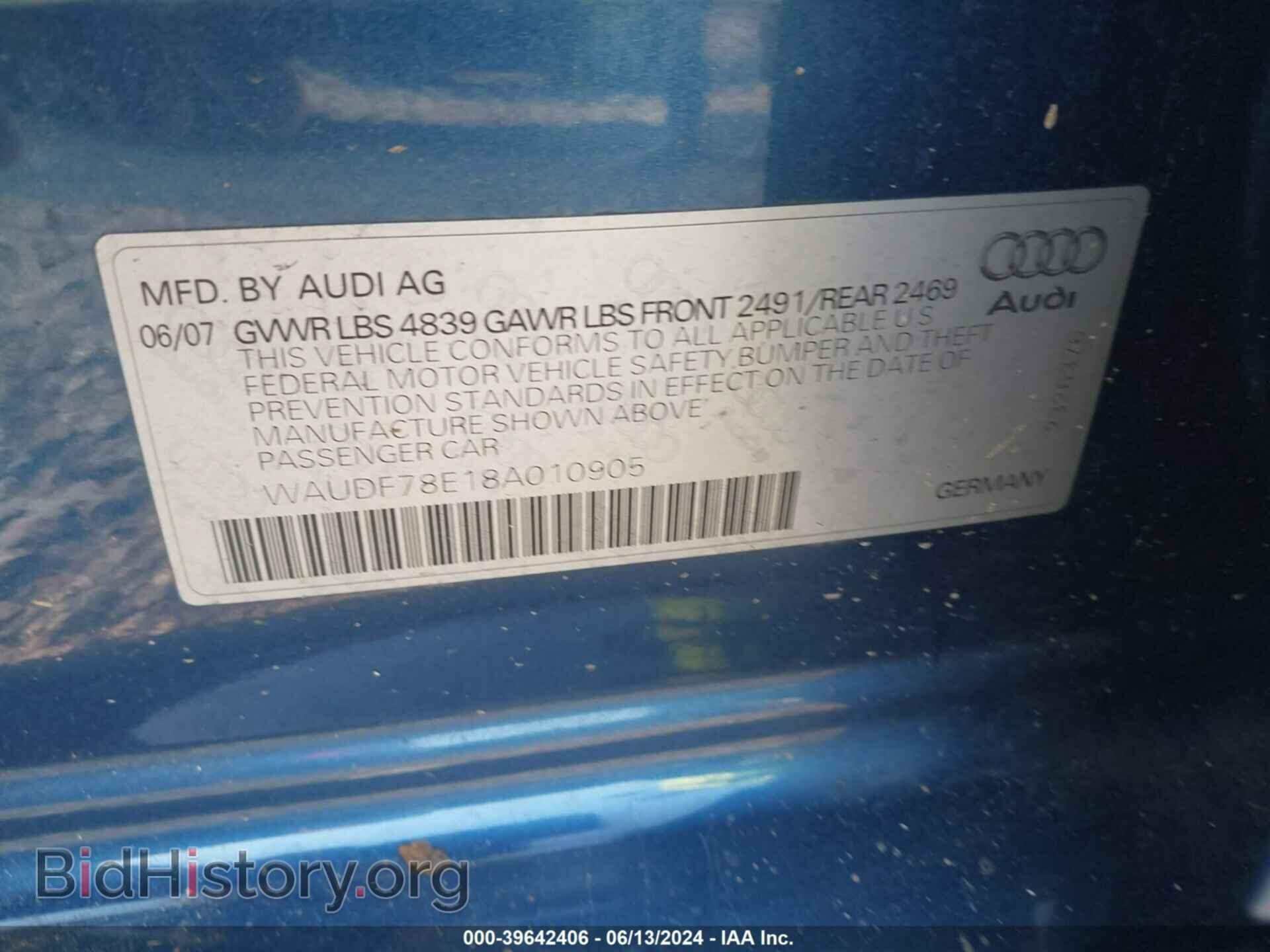 2008 AUDI A4 - VIN: WAUDF78E18A010905 - Photo 9