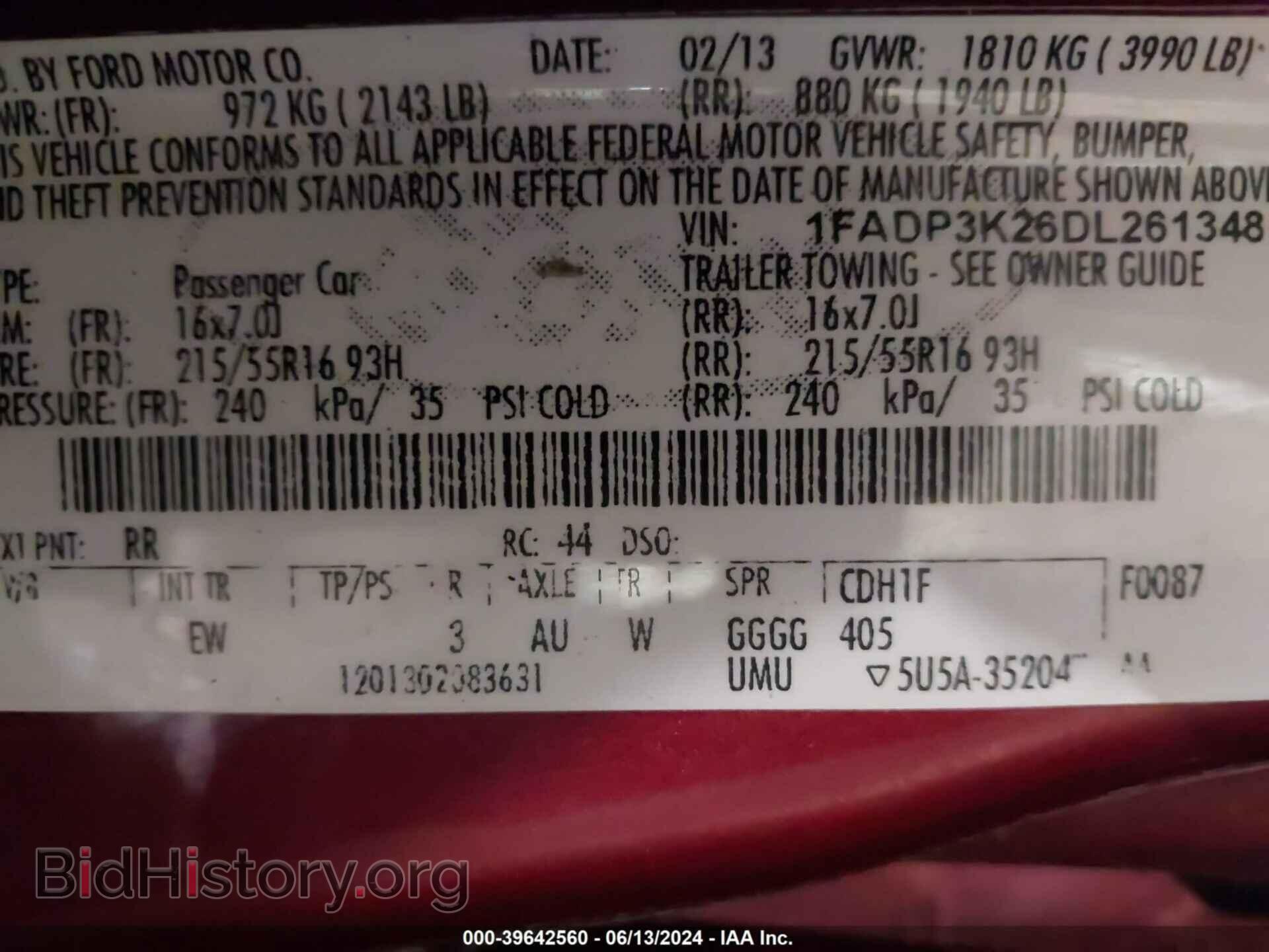 2013 FORD FOCUS - VIN: 1FADP3K26DL261348 - Фото 9