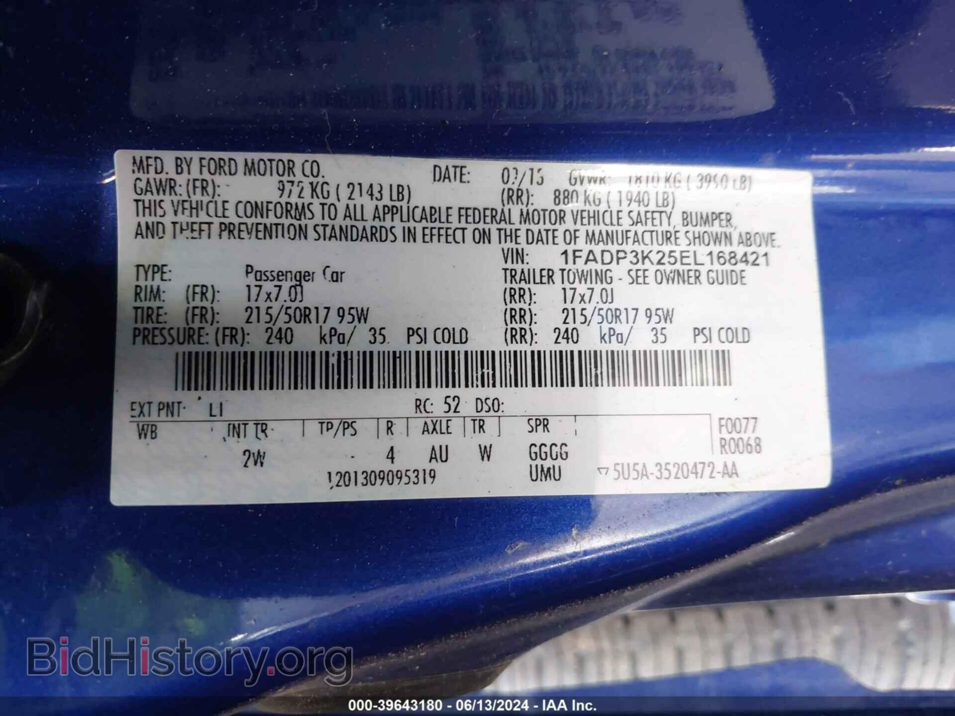 2014 FORD FOCUS - VIN: 1FADP3K25EL168421 - Photo 9
