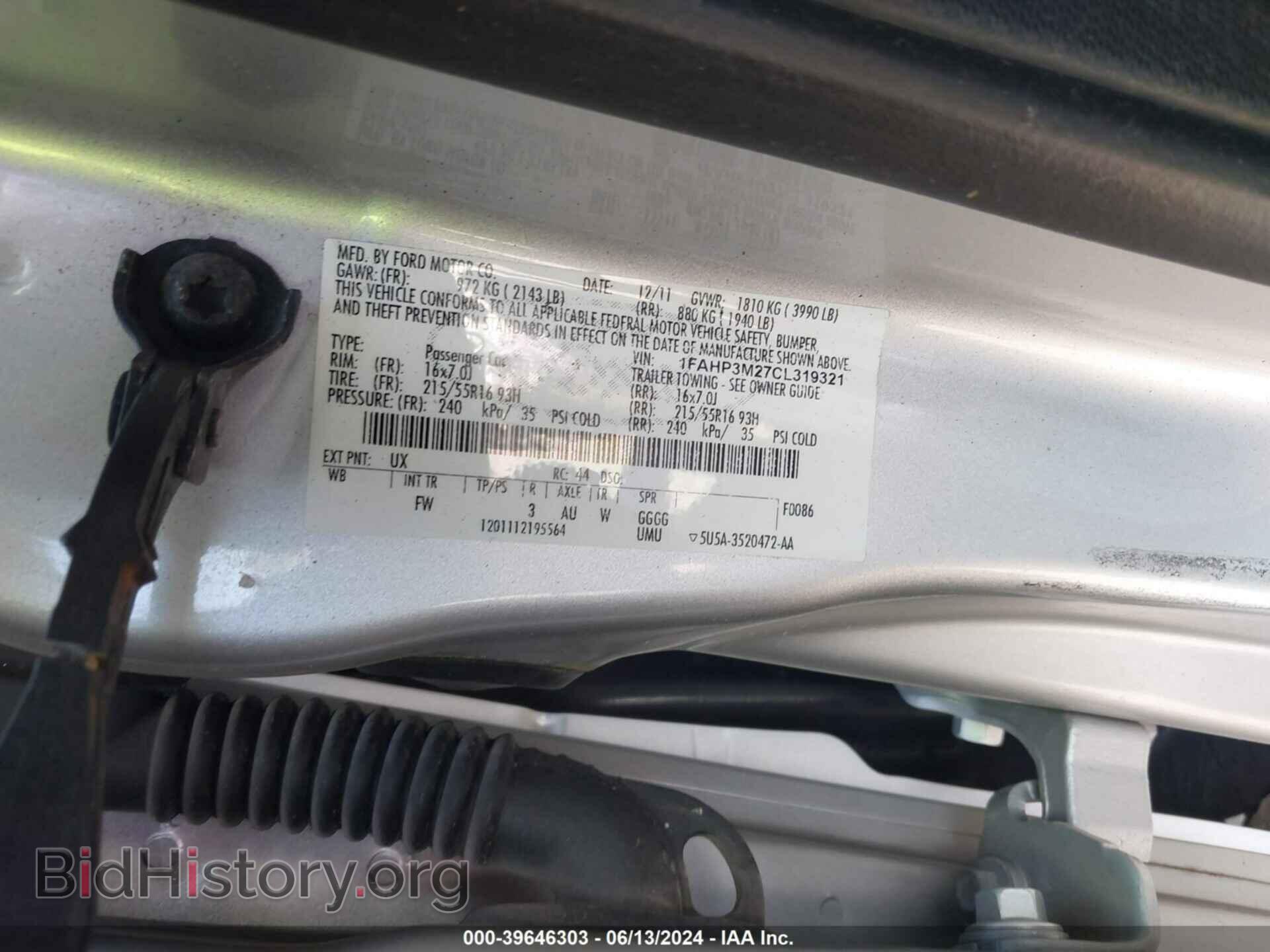 2012 FORD FOCUS - VIN: 1FAHP3M27CL319321 - Фото 9