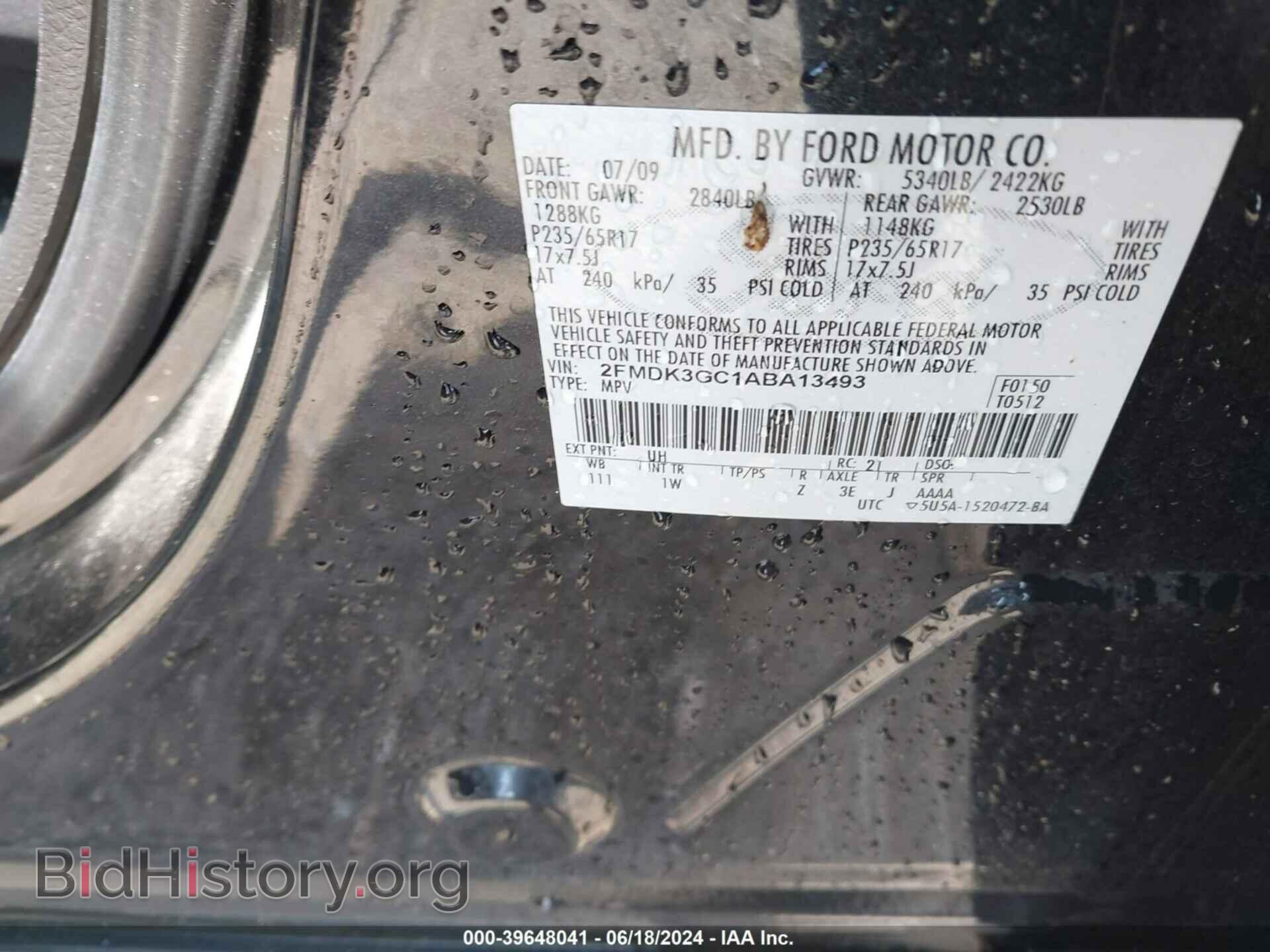 2010 FORD EDGE - VIN: 2FMDK3GC1ABA13493 - Photo 9