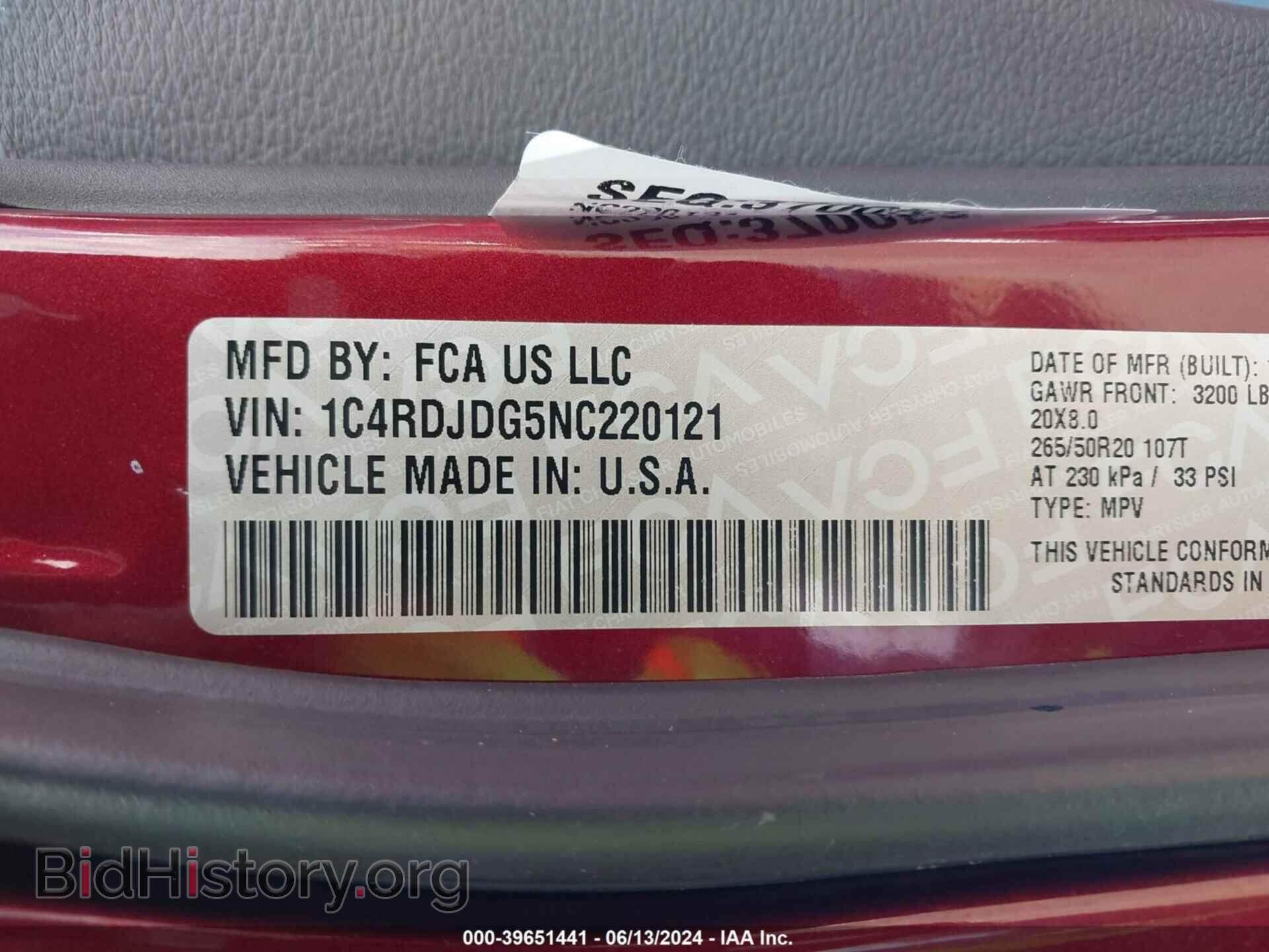 2022 DODGE DURANGO - VIN: 1C4RDJDG5NC220121 - Фото 9
