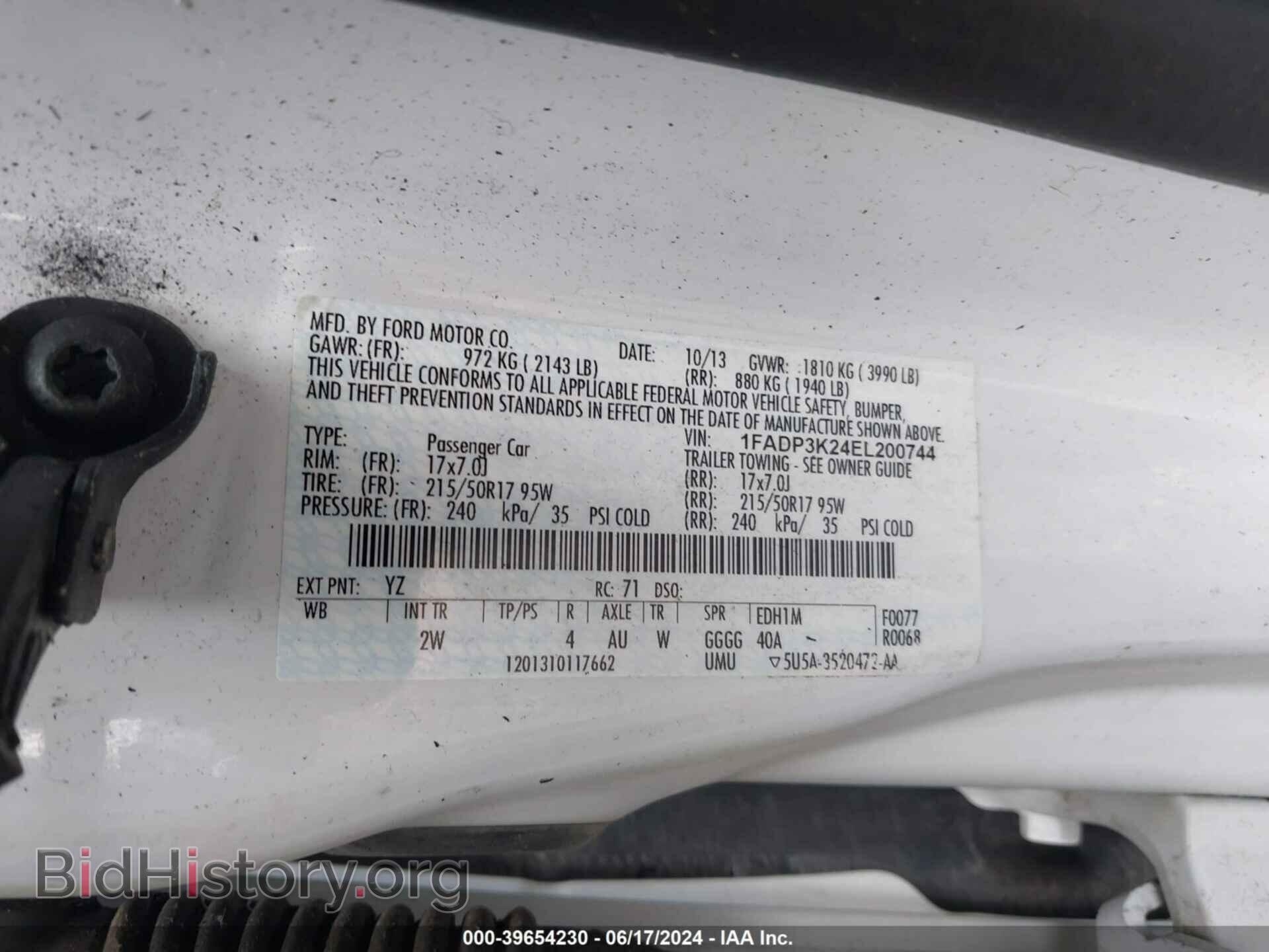 2014 FORD FOCUS - VIN: 1FADP3K24EL200744 - Фото 9