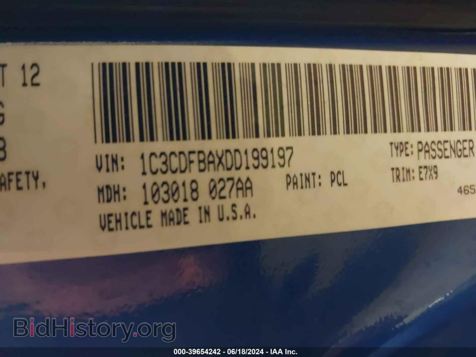 2013 DODGE DART - VIN: 1C3CDFBAXDD199197 - Photo 9